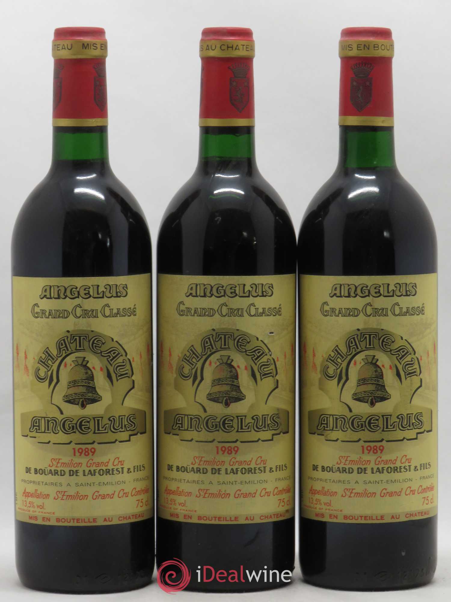 Château Angélus 1er Grand Cru Classé A 1989 - Lot de 3 bouteilles - 0