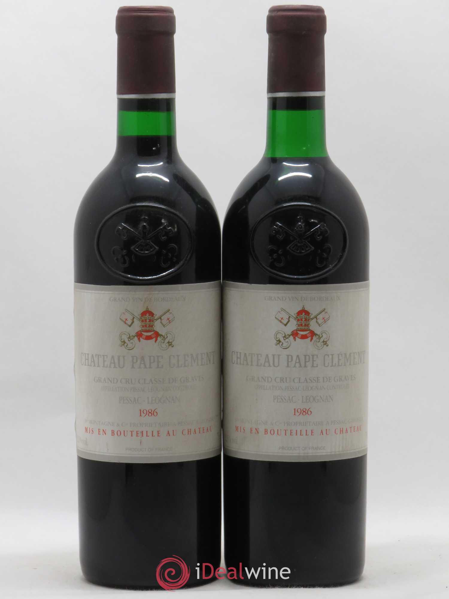Château Pape Clément Cru Classé de Graves 1986 - Lot de 2 bouteilles - 0