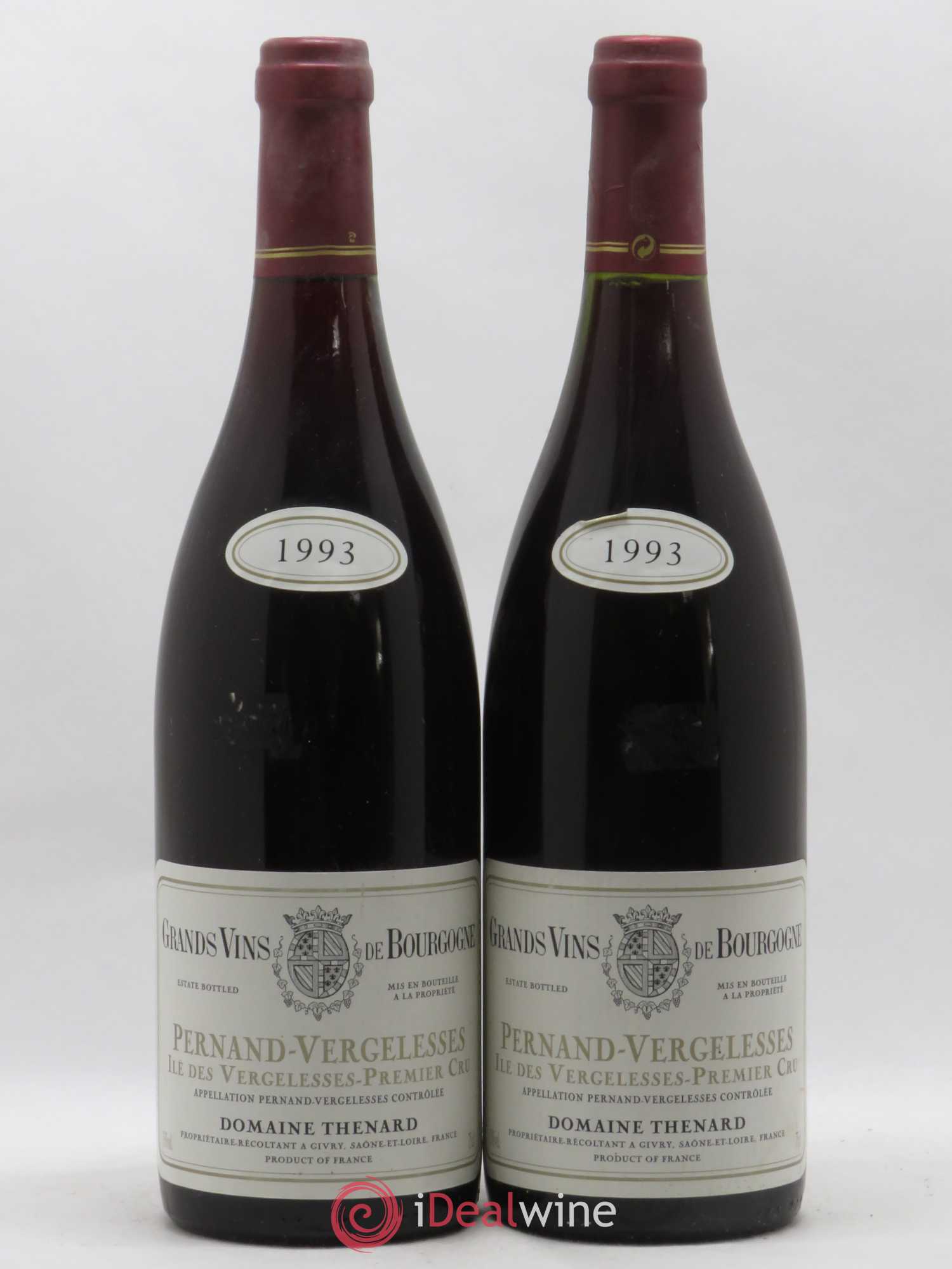 Pernand-Vergelesses 1er Cru Ile Des Vergelesse Domaine Thenard 1993 - Posten von 2 Flaschen - 0
