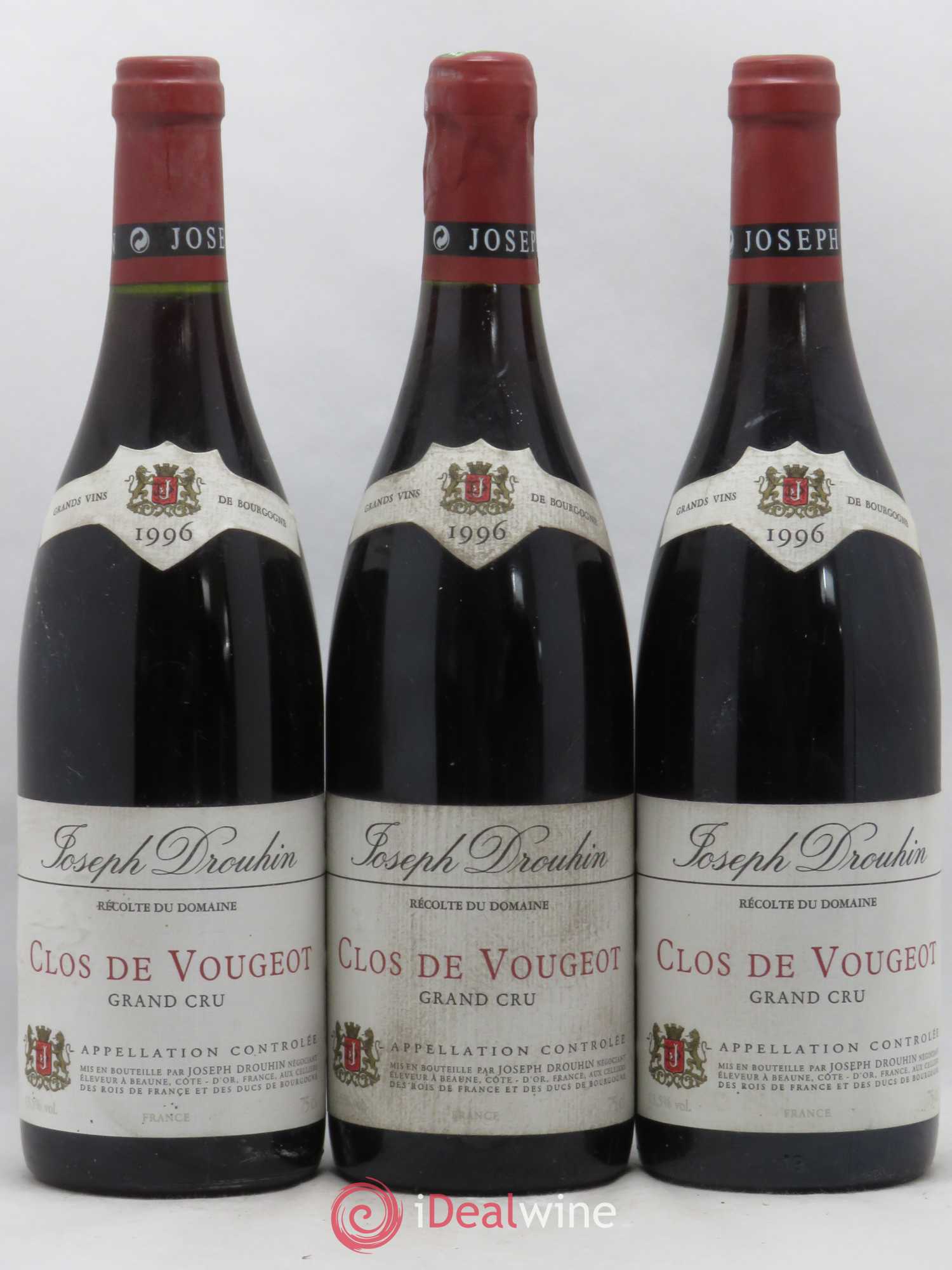 Clos de Vougeot Grand Cru Joseph Drouhin 1996 - Lot de 3 bouteilles - 0