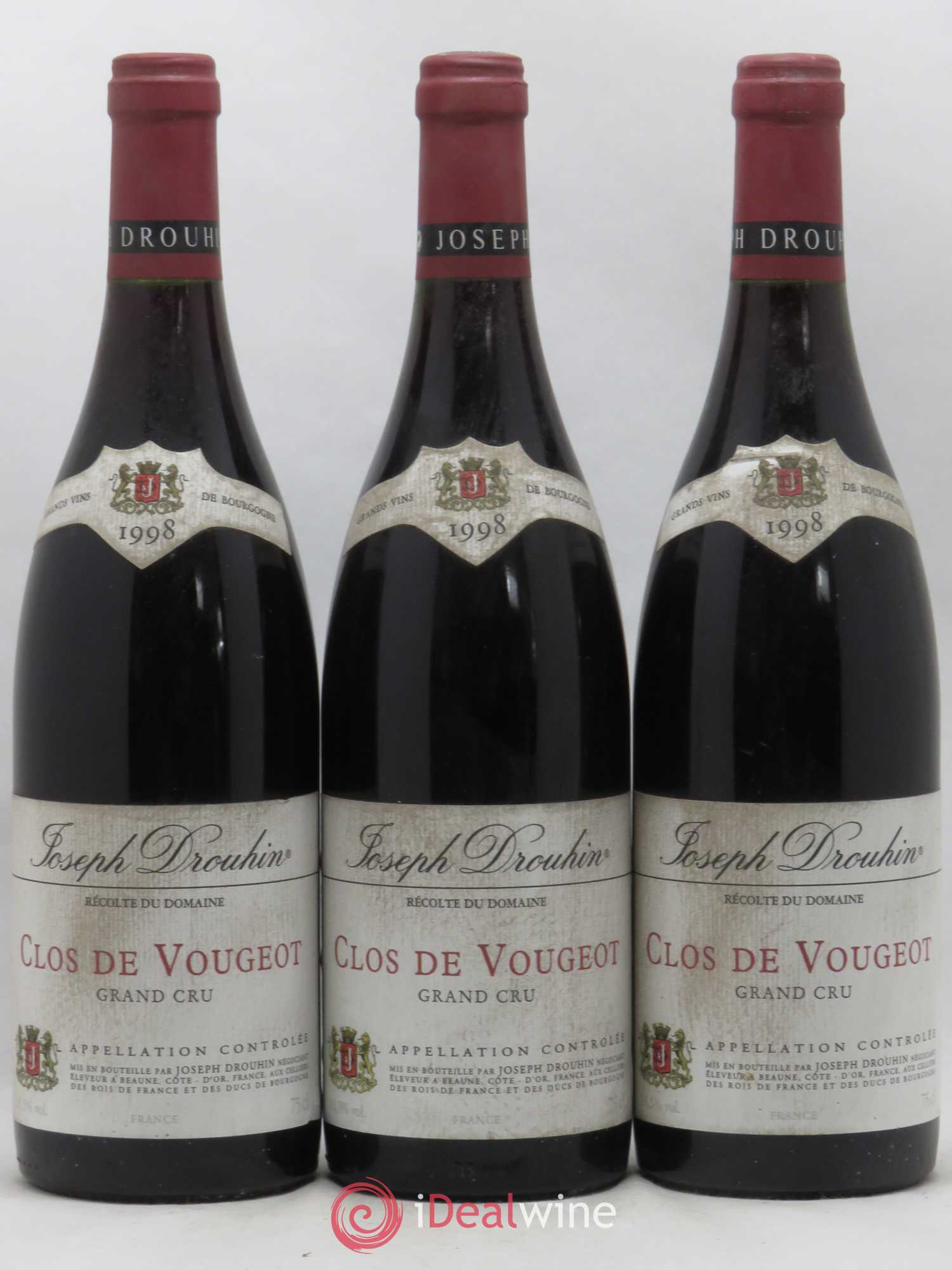 Clos de Vougeot Grand Cru Joseph Drouhin 1998 - Lot de 3 bouteilles - 0