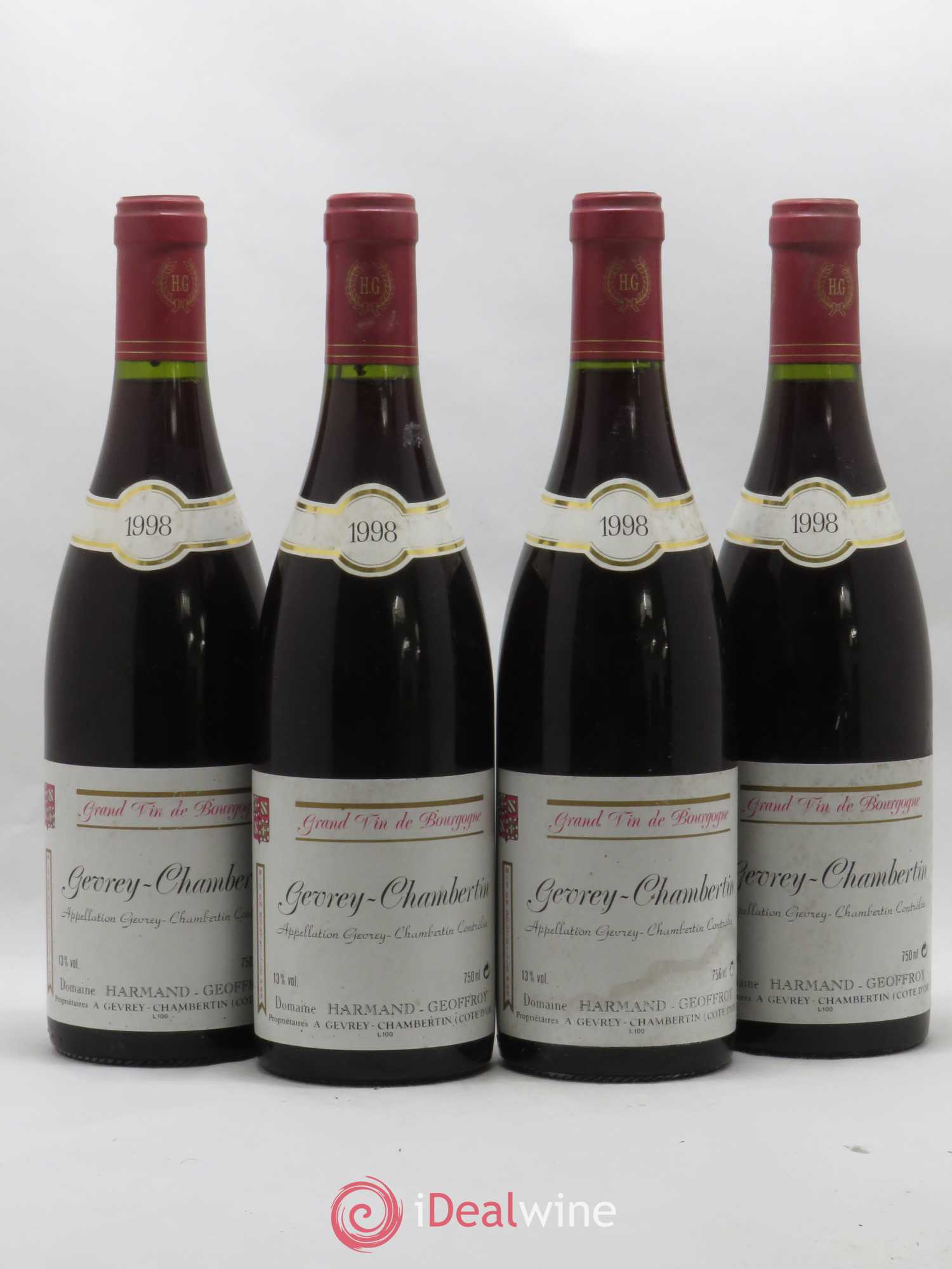 Gevrey-Chambertin Harmand-Geoffroy (Domaine) 1998 - Lot de 4 bouteilles - 0