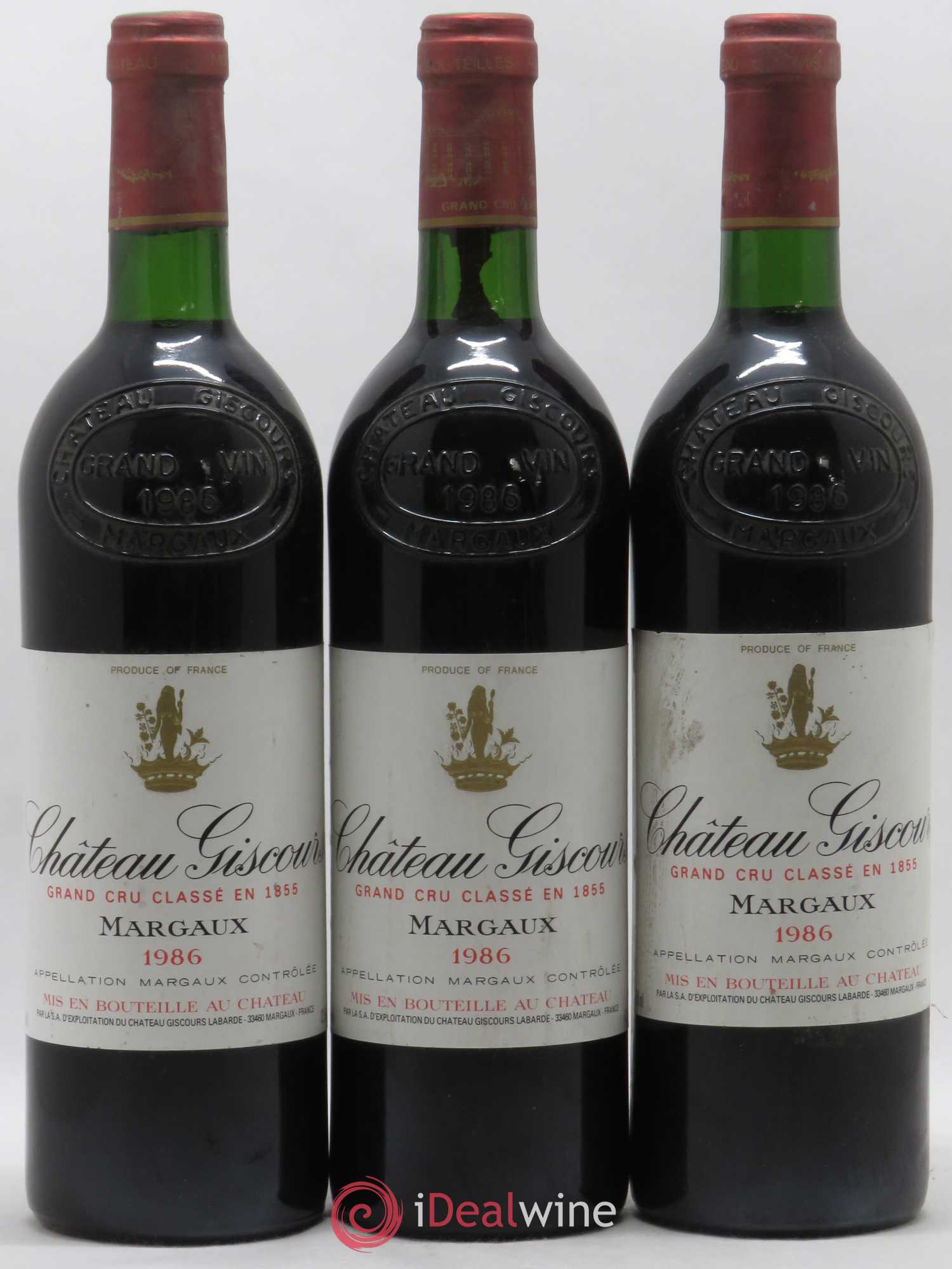 Château Giscours 3ème Grand Cru Classé 1986 - Lot de 3 bouteilles - 0