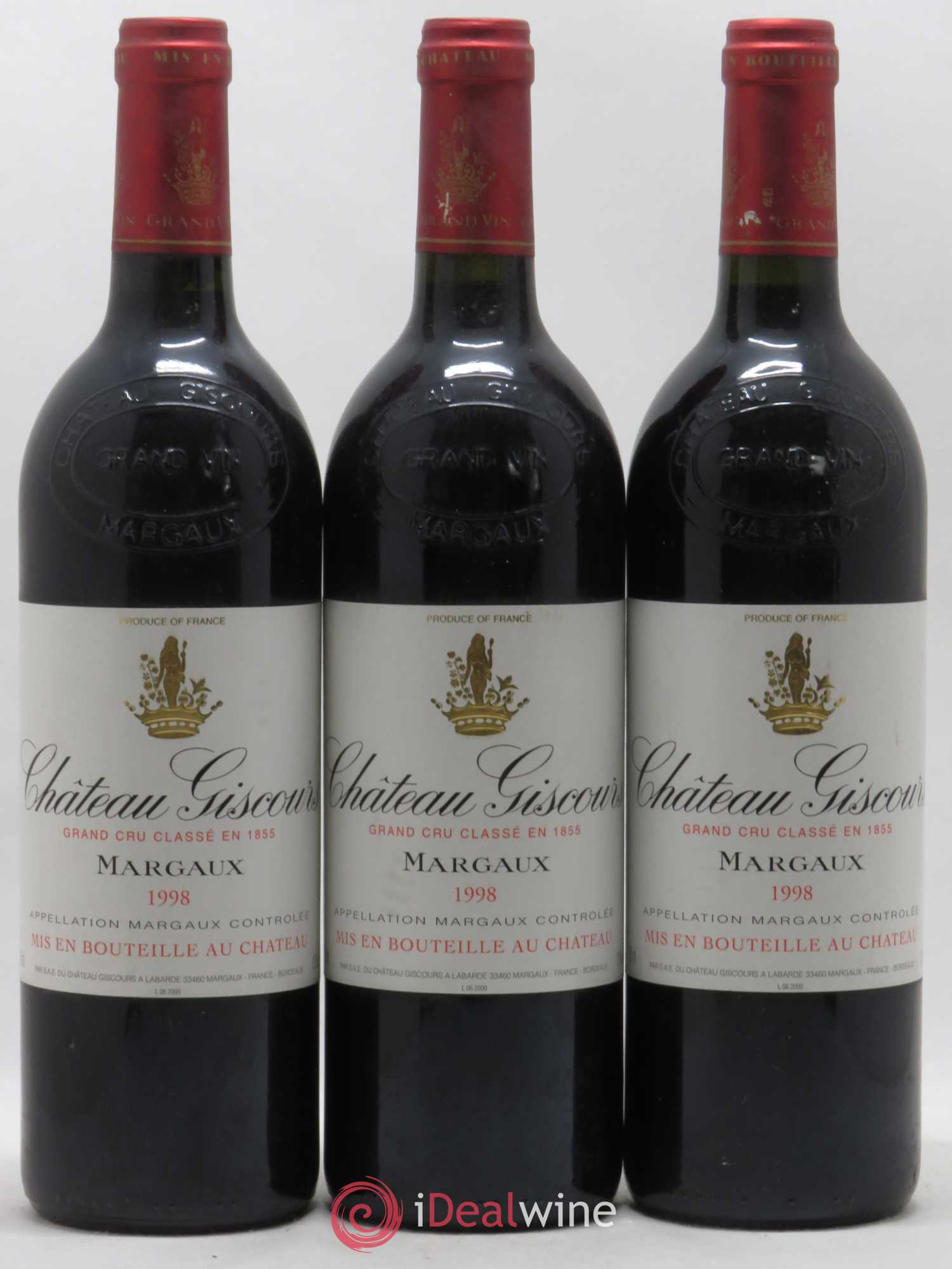 Château Giscours 3ème Grand Cru Classé 1998 - Lot de 3 bouteilles - 0