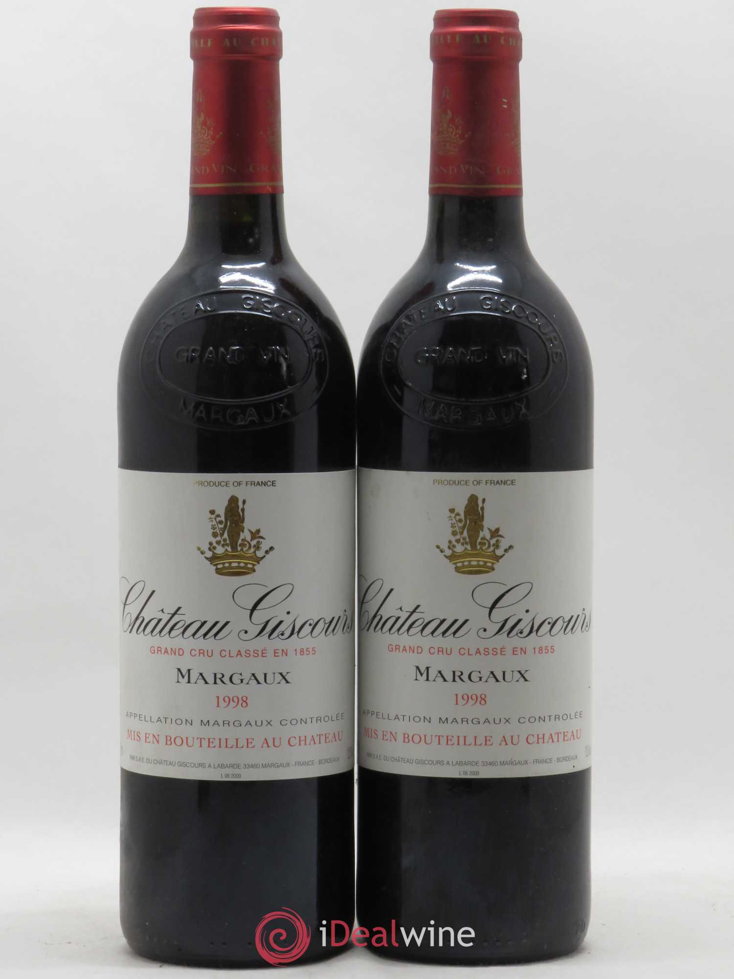 Château Giscours 3ème Grand Cru Classé 1998 - Lot de 2 bouteilles - 0