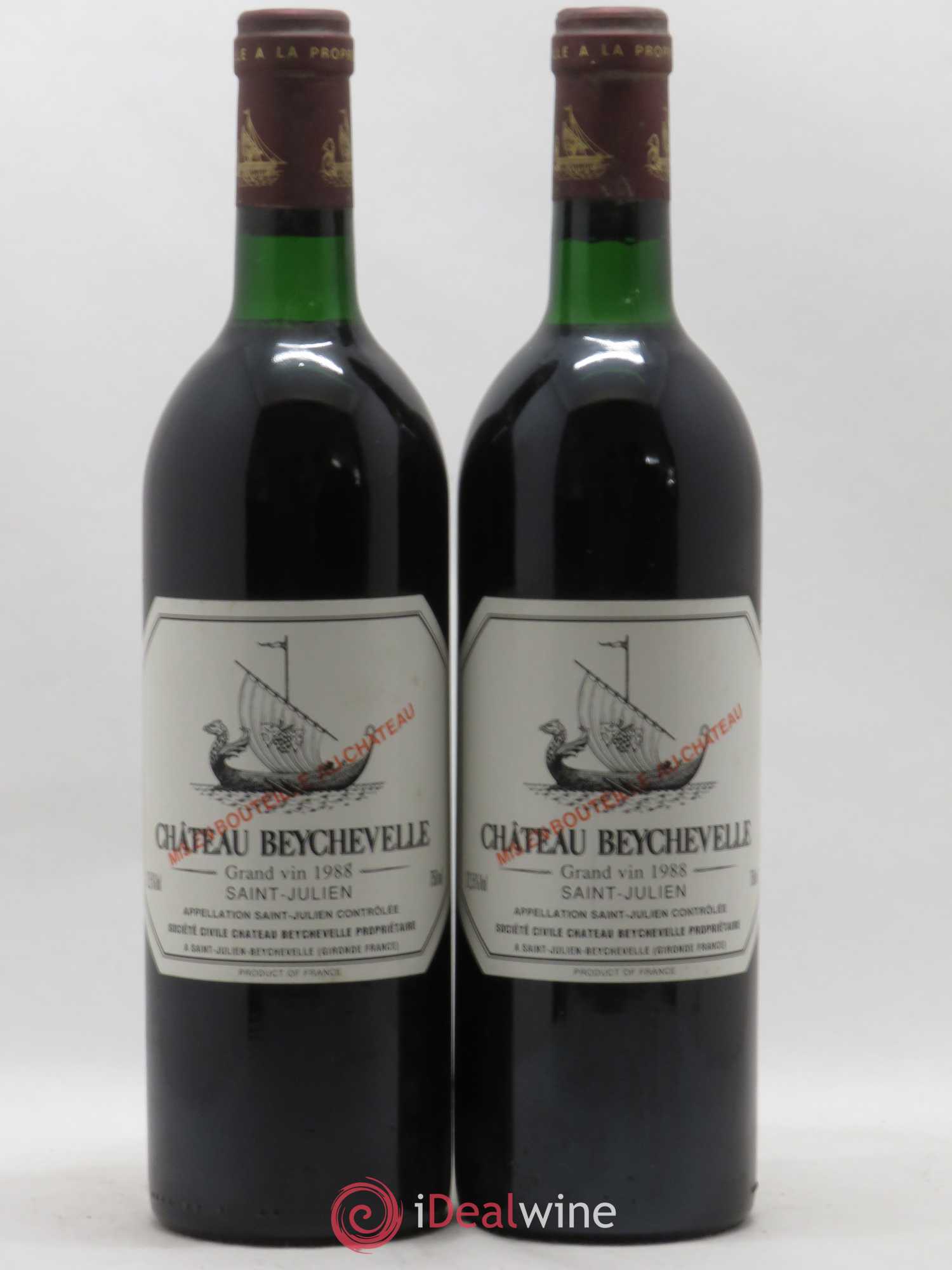 Château Beychevelle 4ème Grand Cru Classé 1988 - Lot de 2 bouteilles - 0