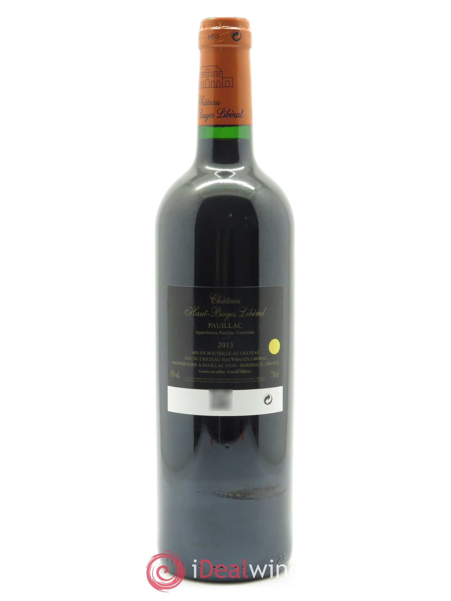 Château Haut Bages Libéral 5ème Grand Cru Classé 2013 - Lot de 1 bouteille - 1