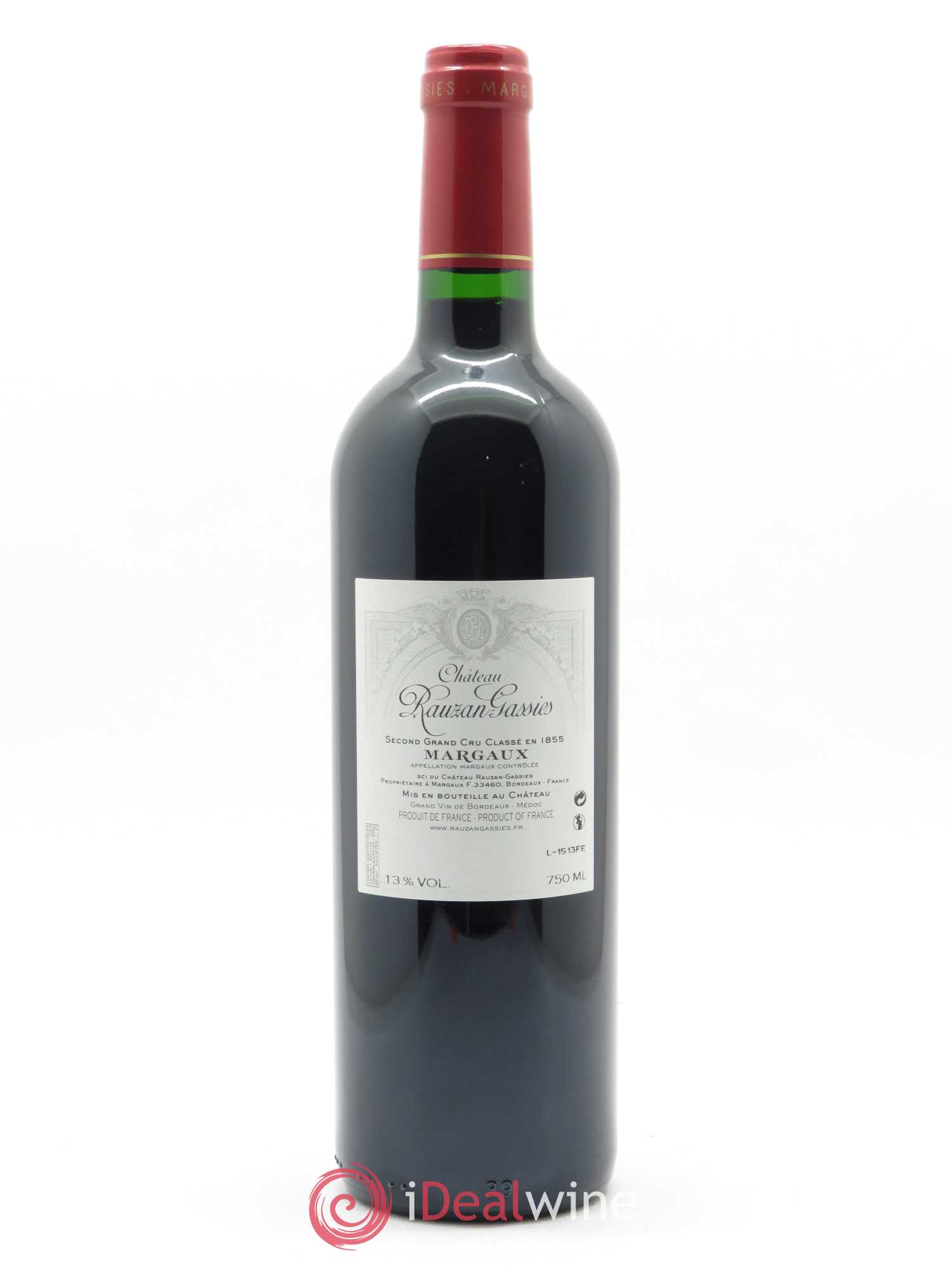 Château Rauzan-Gassies 2ème Grand Cru Classé 2013 - Lot de 1 bouteille - 1