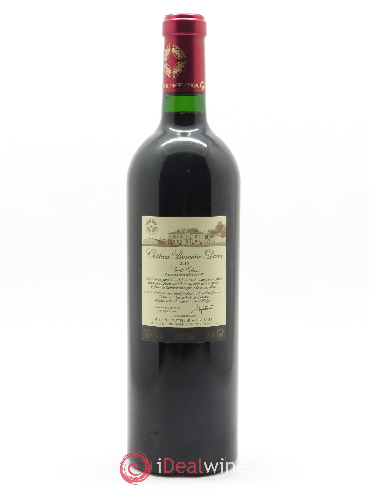 Château Branaire Ducru 4ème Grand Cru Classé (CBO à partir de 12 bts) 2013 - Lot de 1 bouteille - 1