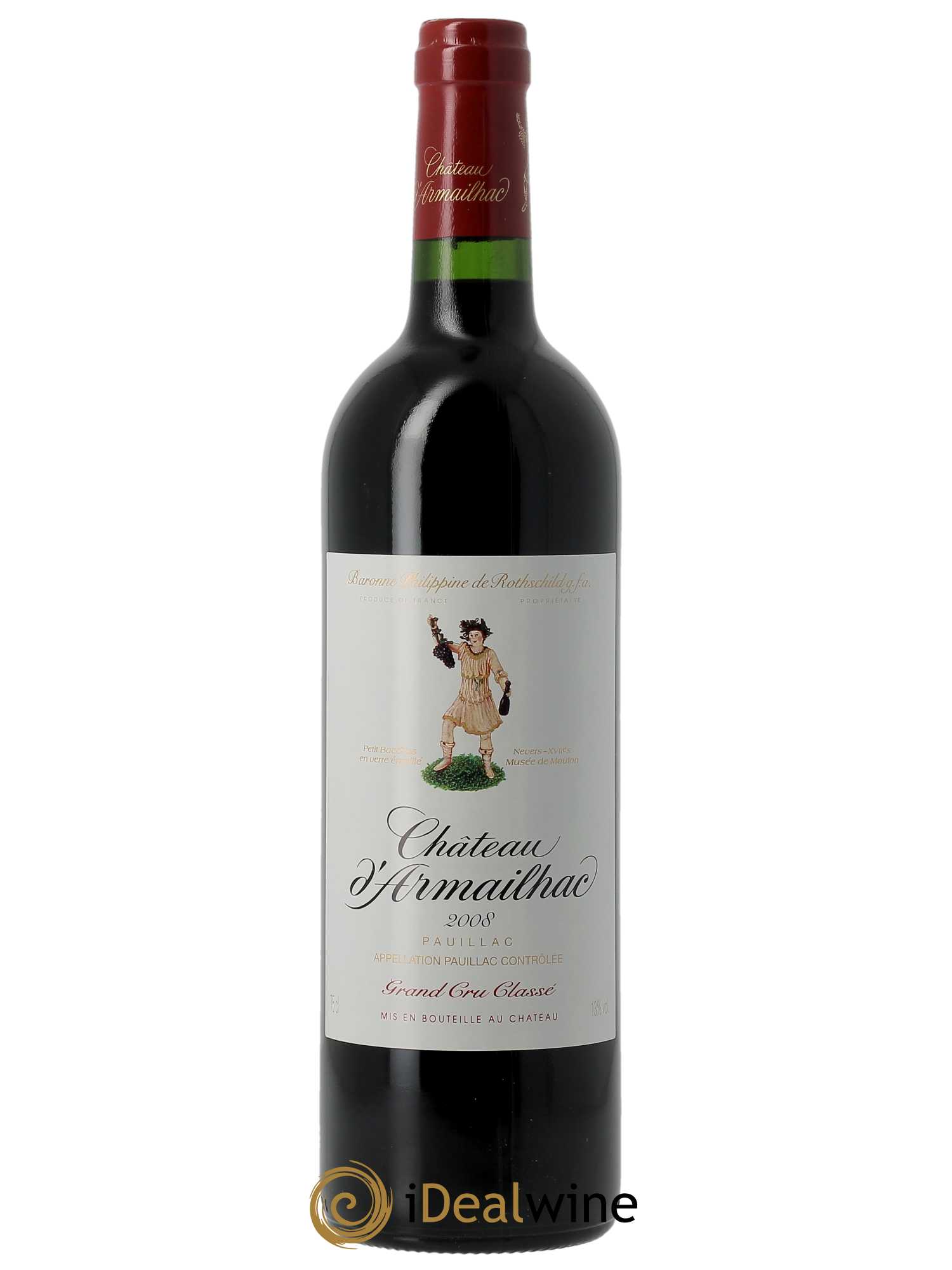 Château d' Armailhac - Mouton Baron(ne) Philippe 5ème Grand Cru Classé 2008 - Lot de 1 bouteille - 0
