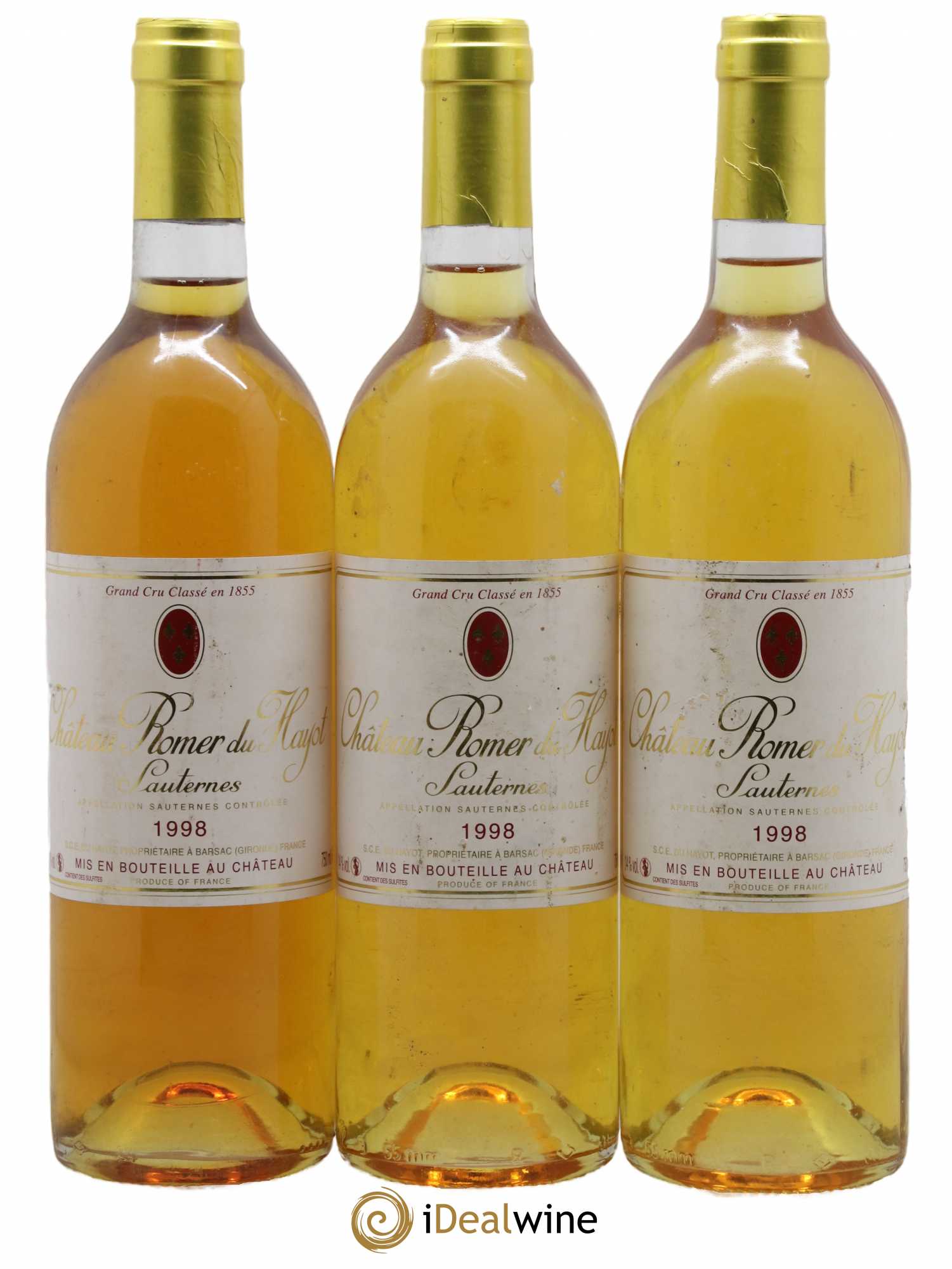 Château Romer du Hayot 2ème Grand Cru Classé 1998 - Lotto di 3 bottiglie - 0