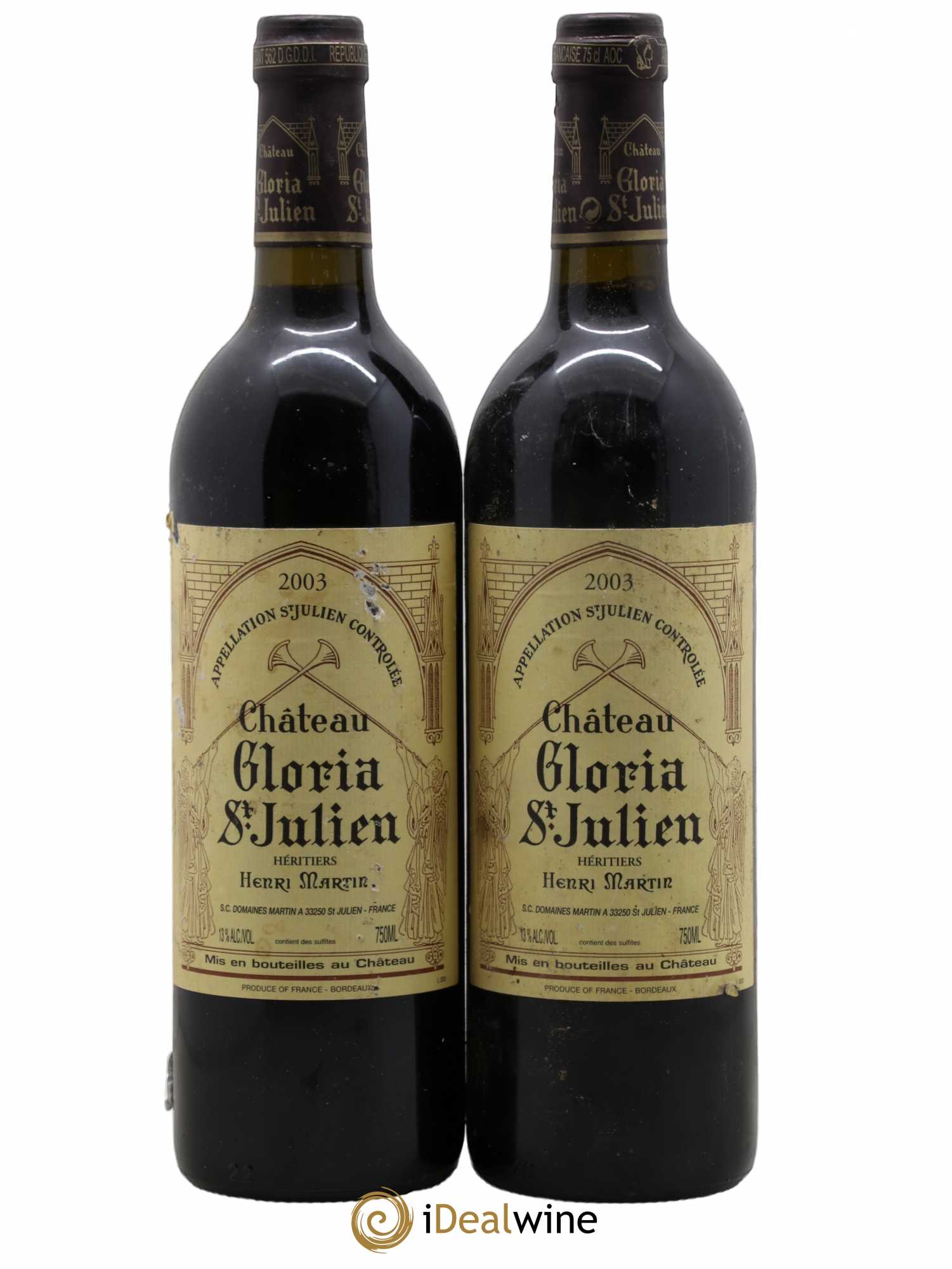 Château Gloria 2003 - Lot de 2 bouteilles - 0
