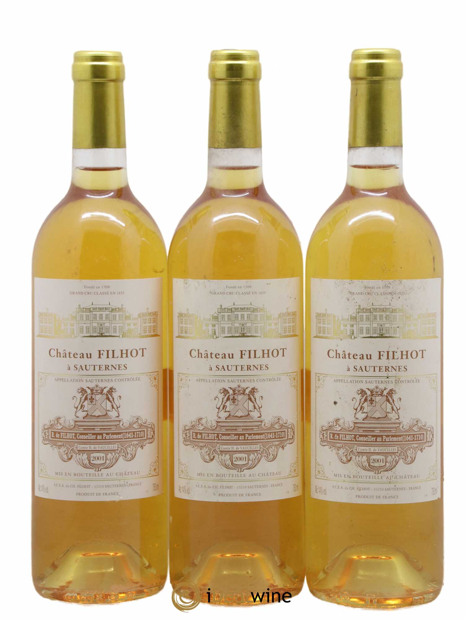 Château Filhot 2ème Grand Cru Classé 2001 - Lotto di 3 bottiglie - 0