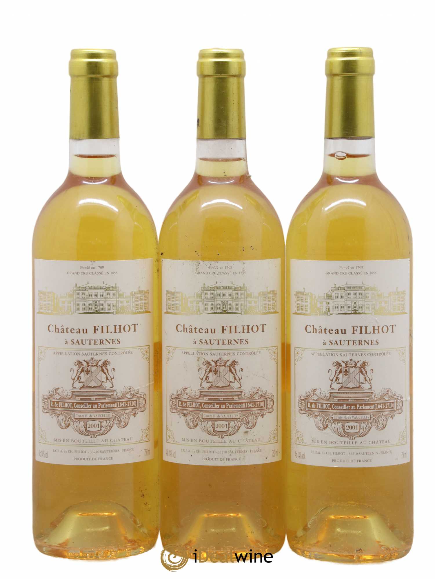 Château Filhot 2ème Grand Cru Classé 2001 - Lotto di 3 bottiglie - 0
