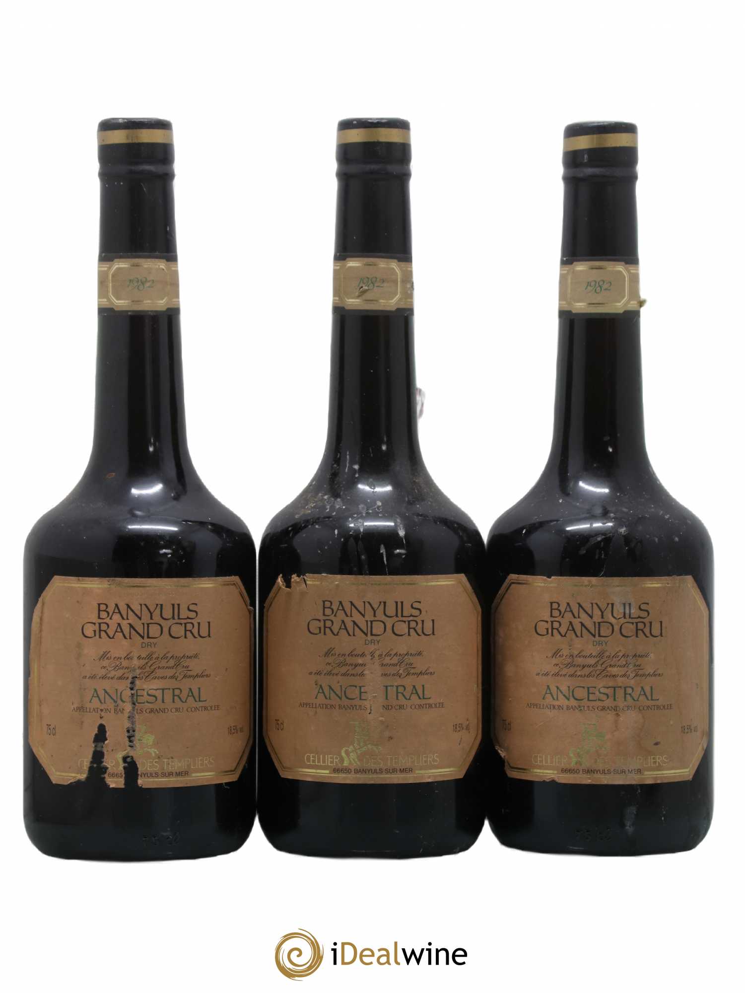 Banyuls Ancestrale Dry Cellier des Templiers 1982 - Posten von 3 Flaschen - 0