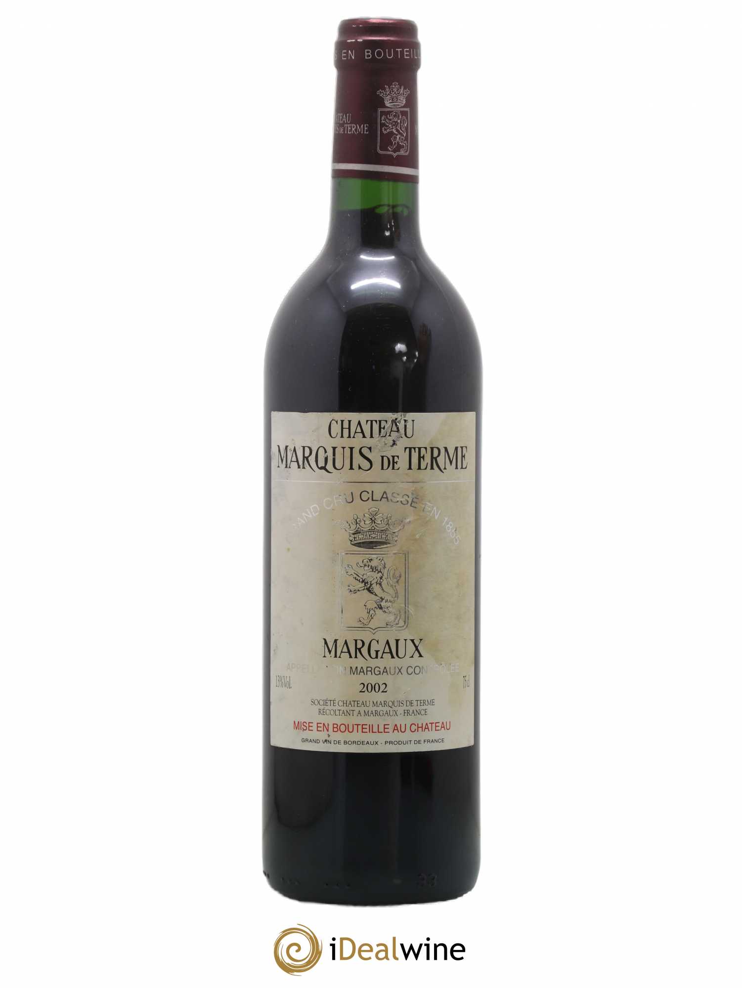 Château Marquis de Terme 4ème Grand Cru Classé 2002 - Lot de 1 bouteille - 0