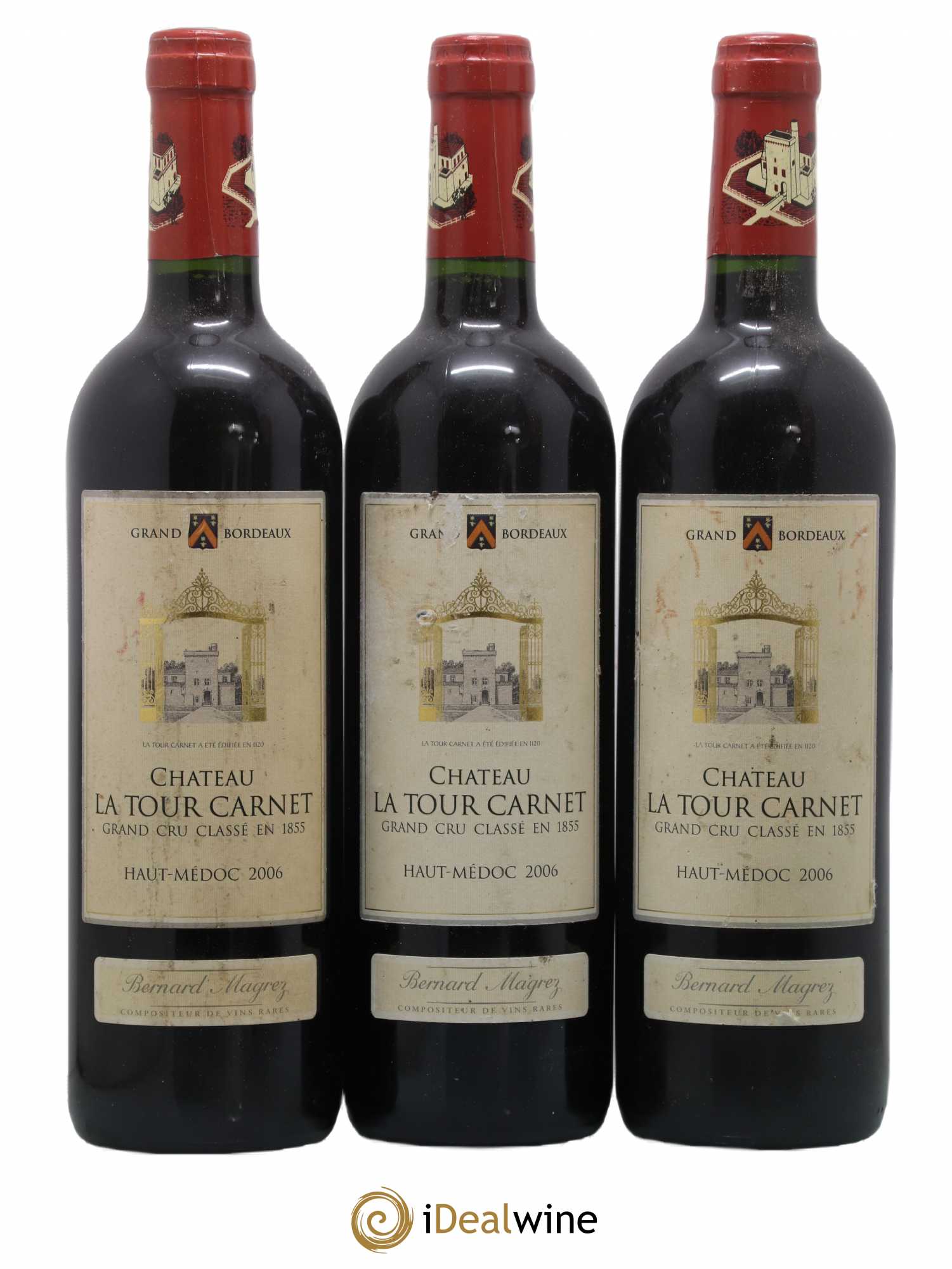 Château la Tour Carnet 4ème Grand Cru Classé 2006 - Lot de 3 bouteilles - 0
