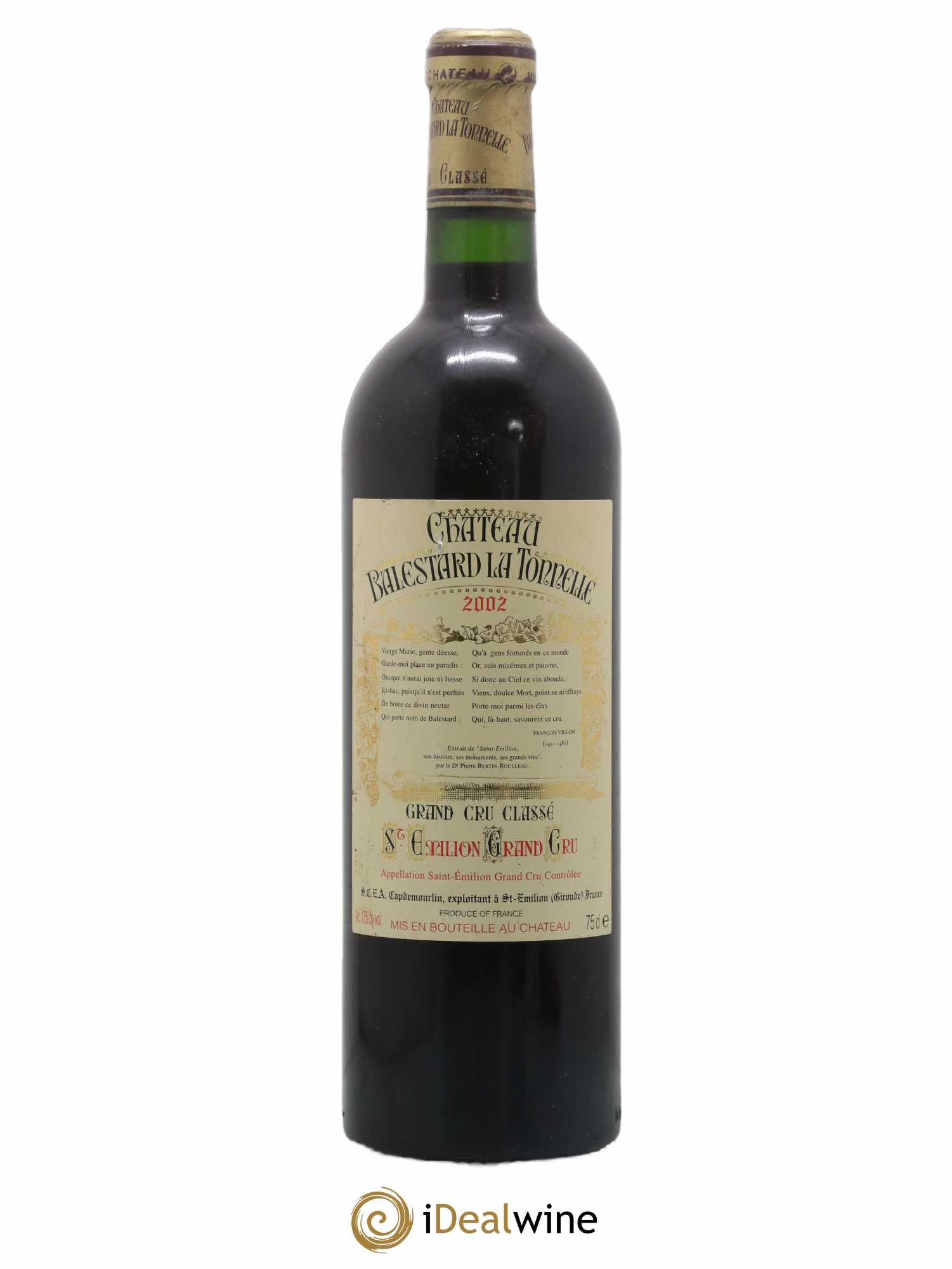 Château Balestard la Tonnelle Grand Cru Classé 2002 - Lot de 1 bouteille - 0
