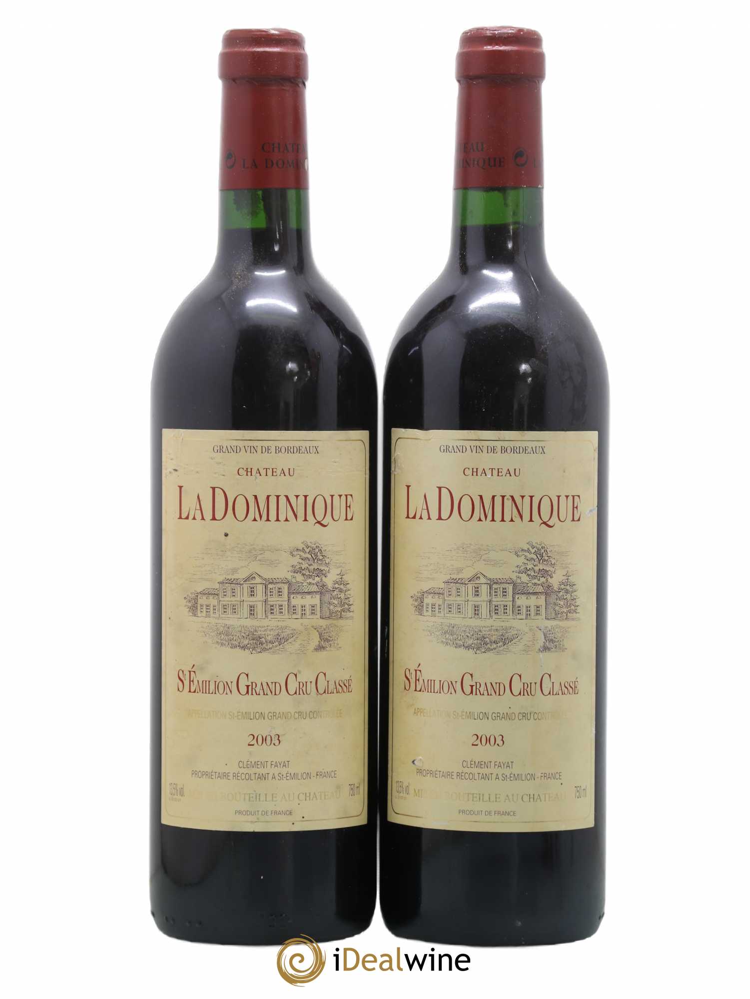 Château la Dominique Grand Cru Classé 2003 - Lot de 2 bouteilles - 0