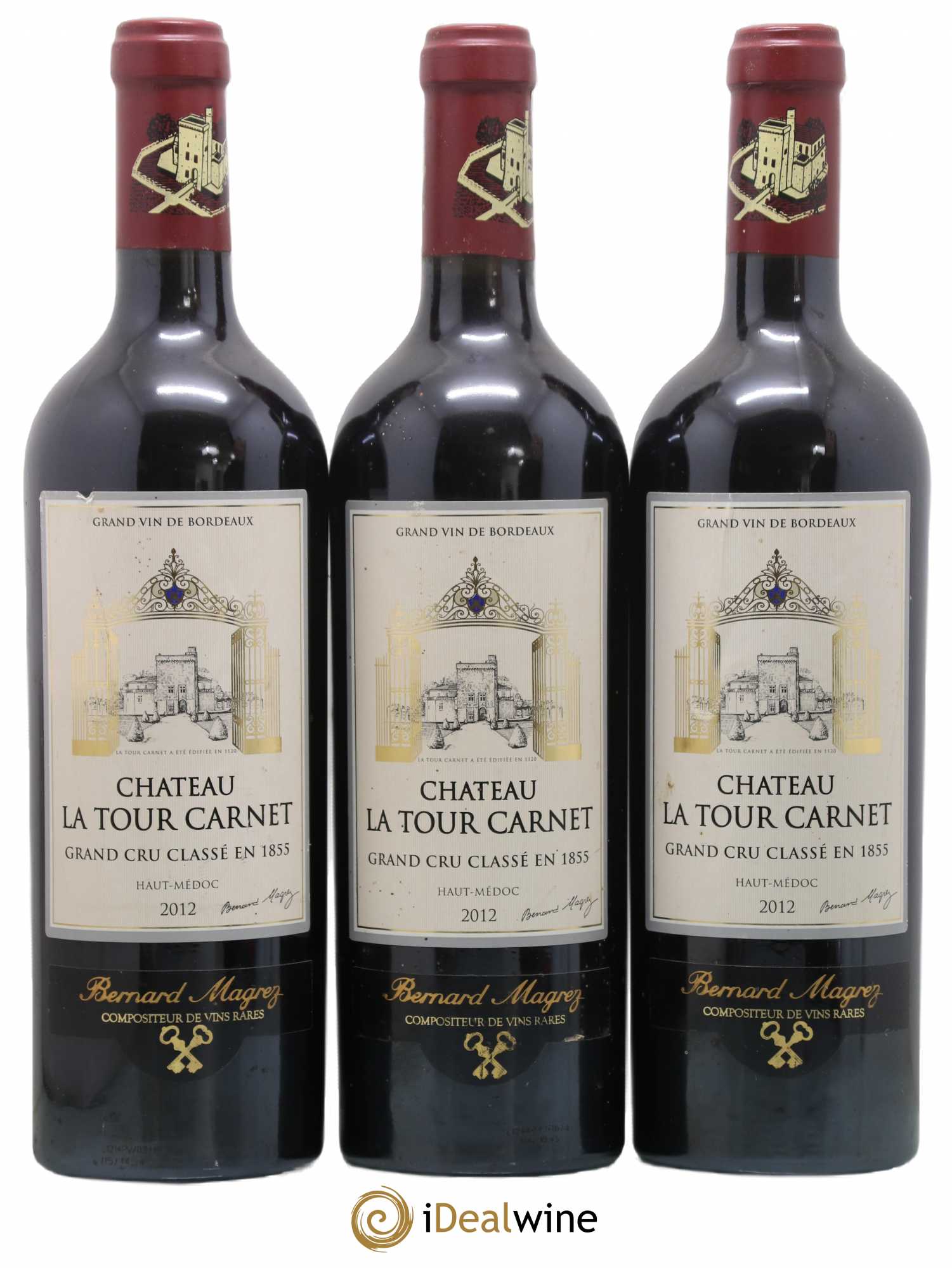 Château la Tour Carnet 4ème Grand Cru Classé 2012 - Lot de 3 bouteilles - 0