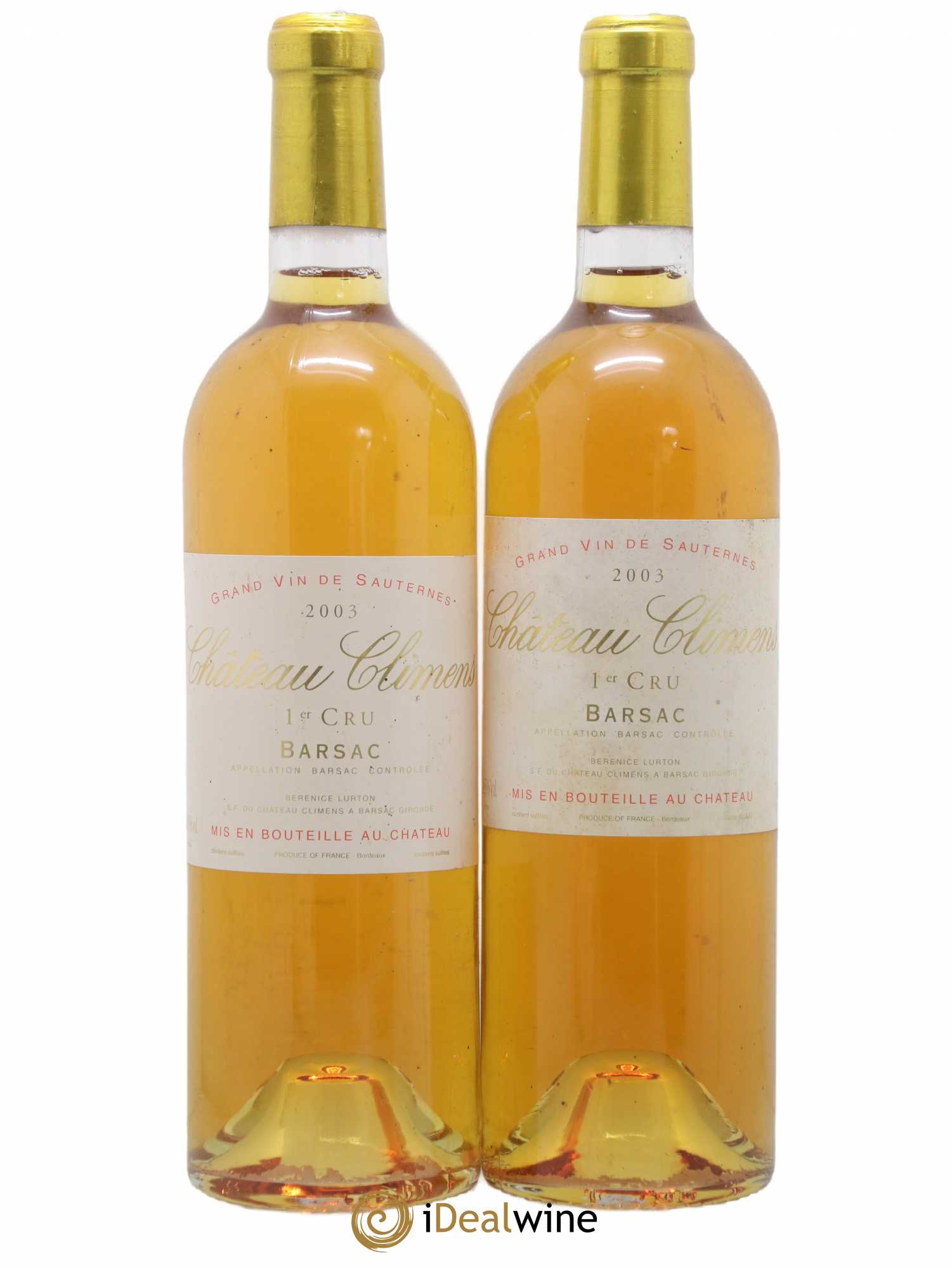 Château Climens 1er Grand Cru Classé 2003 - Lotto di 2 bottiglie - 0