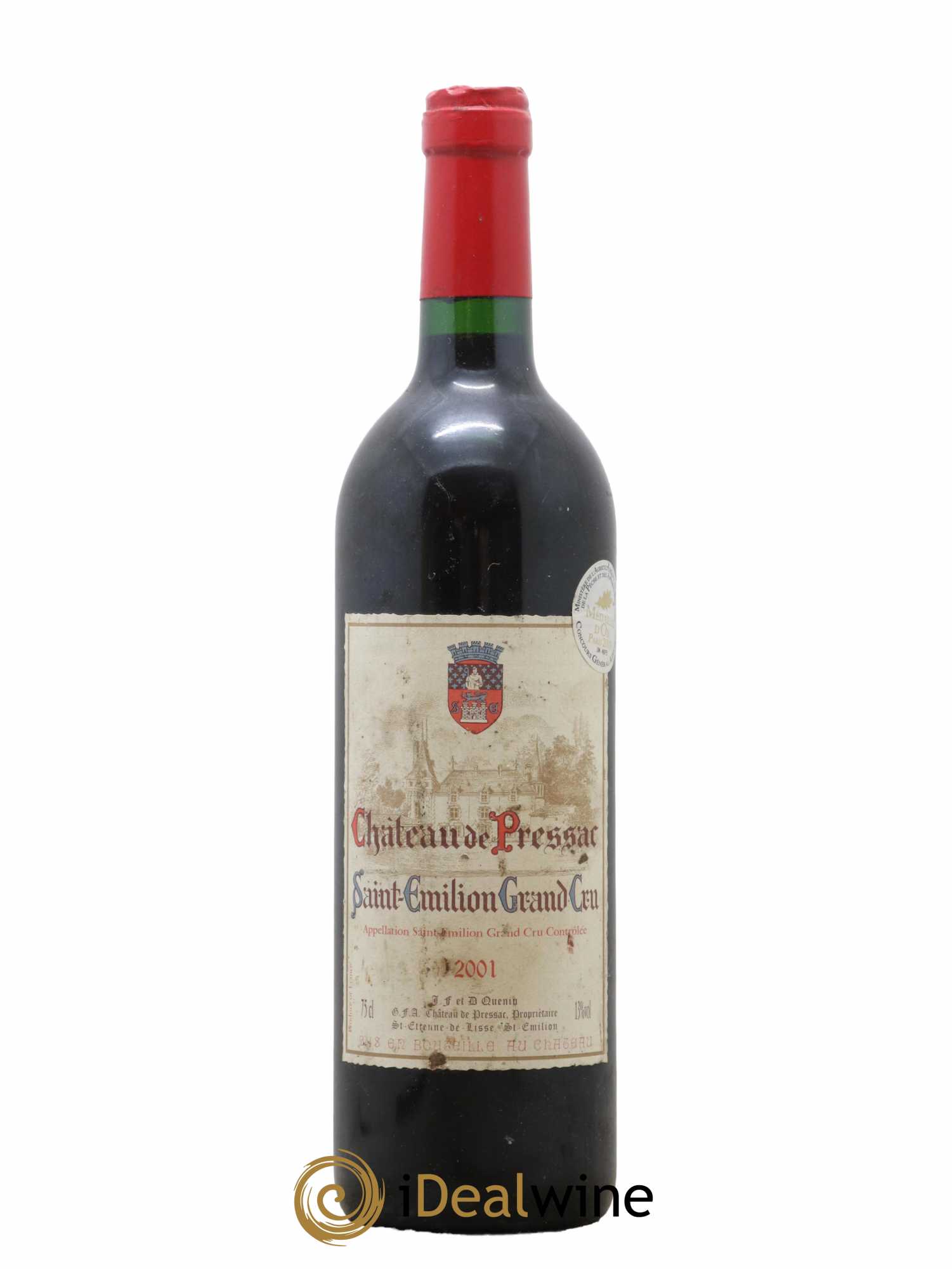 Château de Pressac Grand Cru Classé 2001 - Lot de 1 bouteille - 0