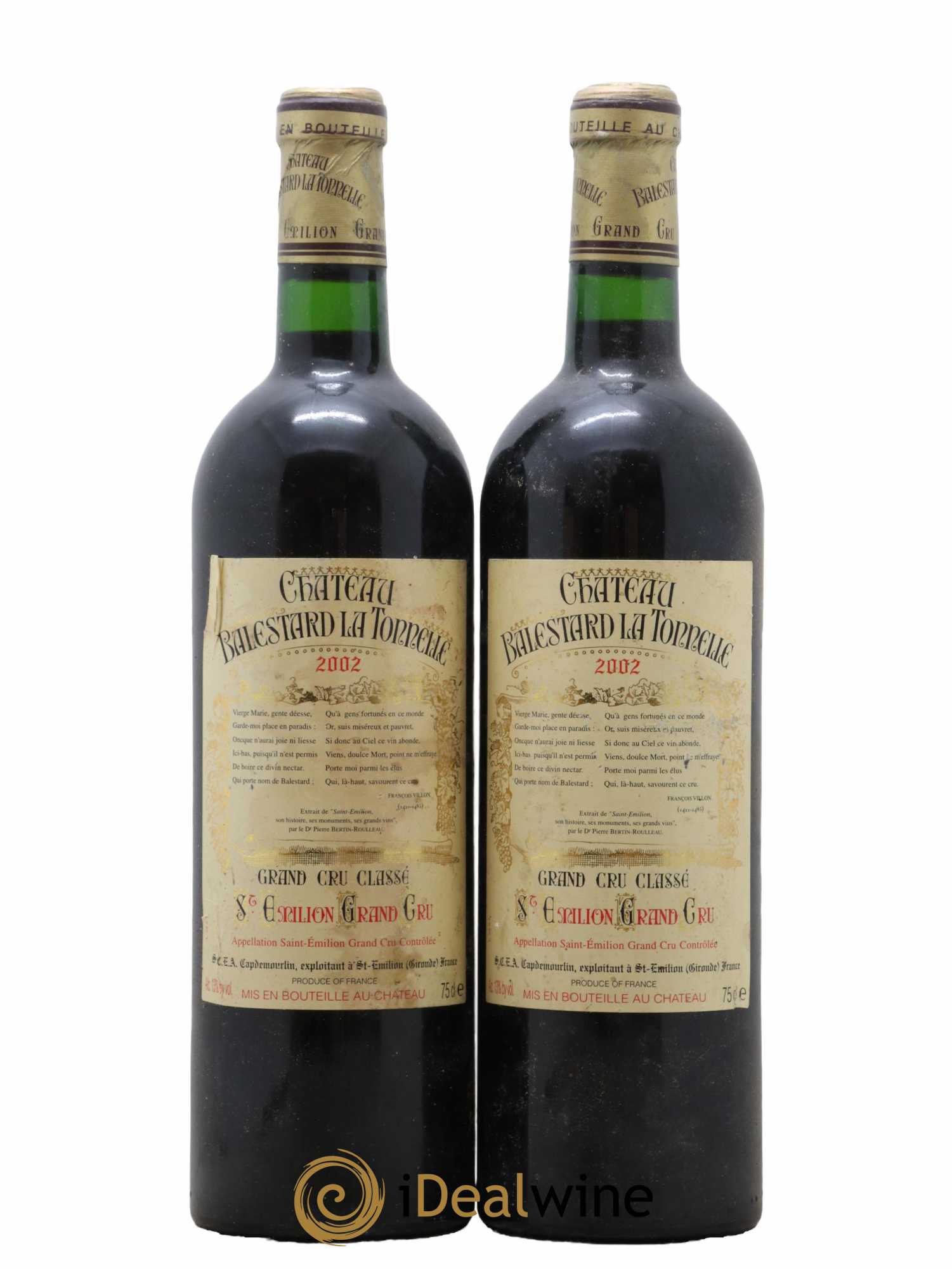 Château Balestard la Tonnelle Grand Cru Classé 2002 - Lot de 2 bouteilles - 0