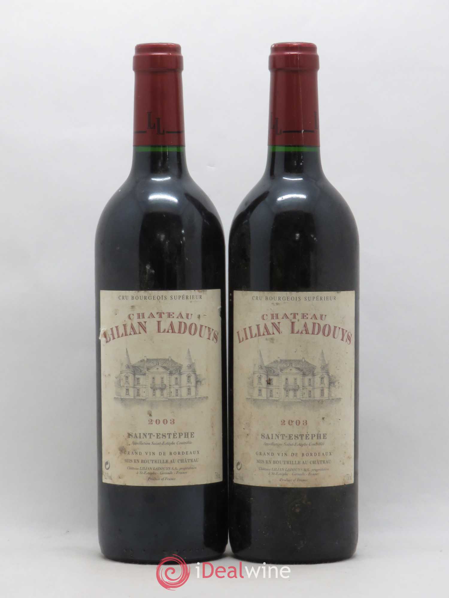 Château Lilian Ladouys Cru Bourgeois 2003 - Lot de 2 bouteilles - 0
