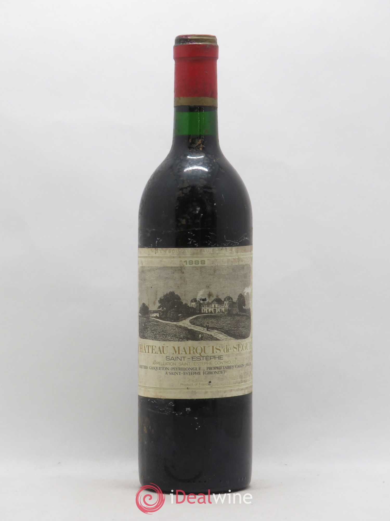 Saint-Estèphe Château Marquis de Segur 1988 - Posten von 1 Flasche - 0