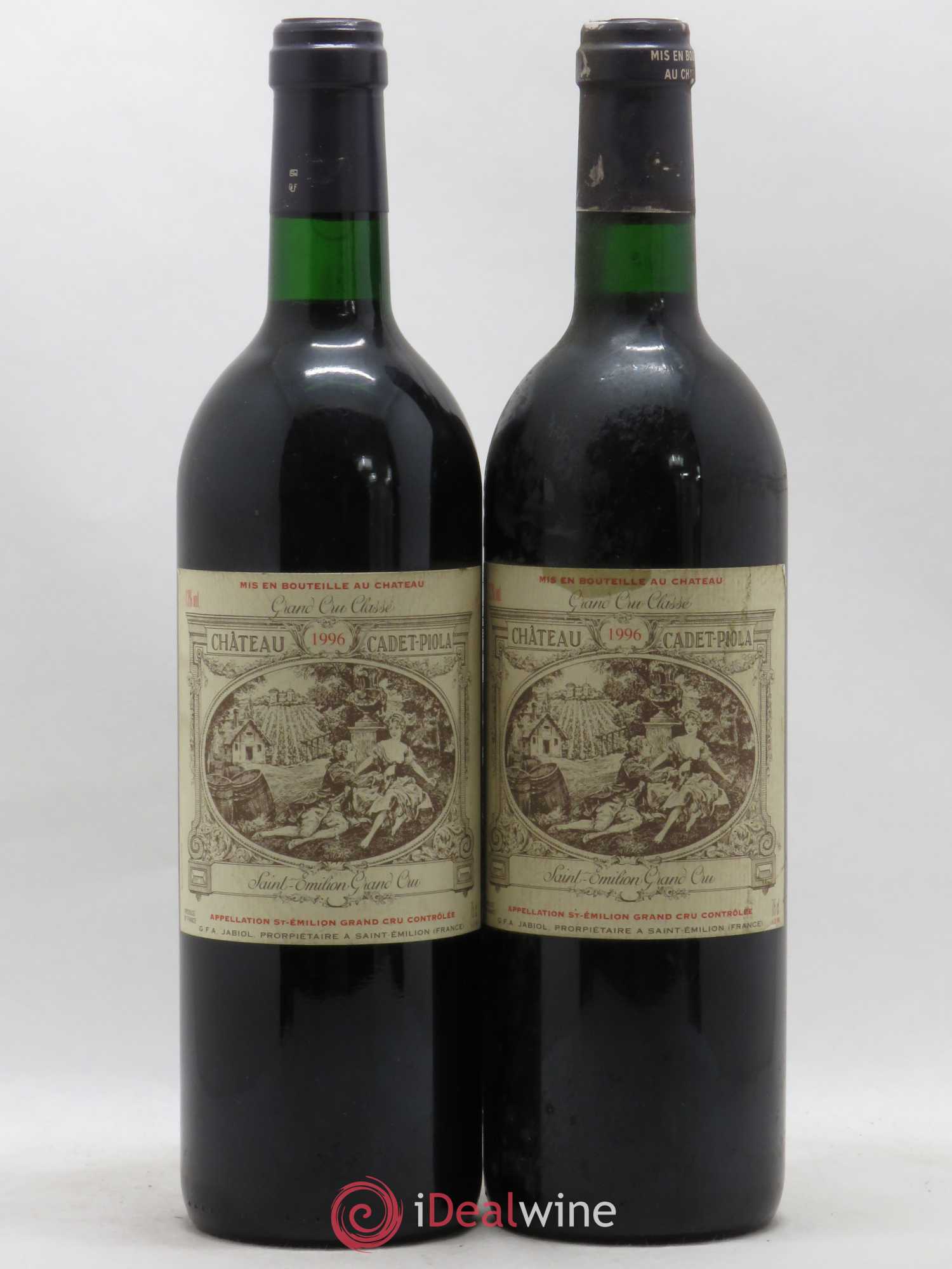 Château Cadet Piola Grand Cru Classé 1996 - Lot de 2 bouteilles - 0