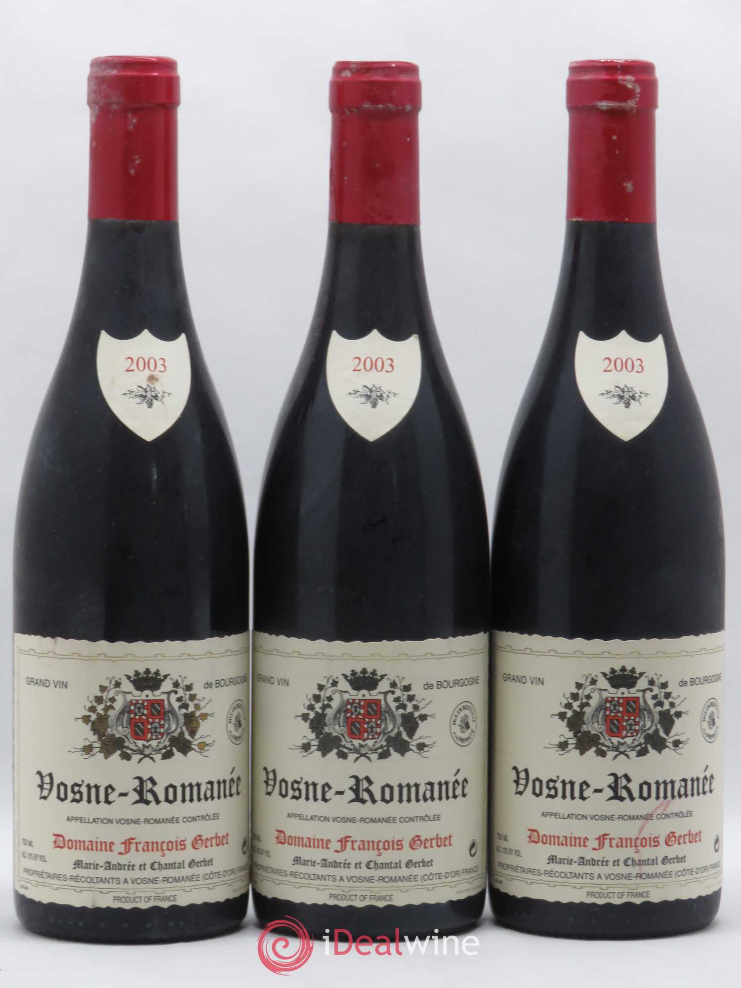 Vosne-Romanée Francois Gerbet 2003 - Posten von 3 Flaschen - 0
