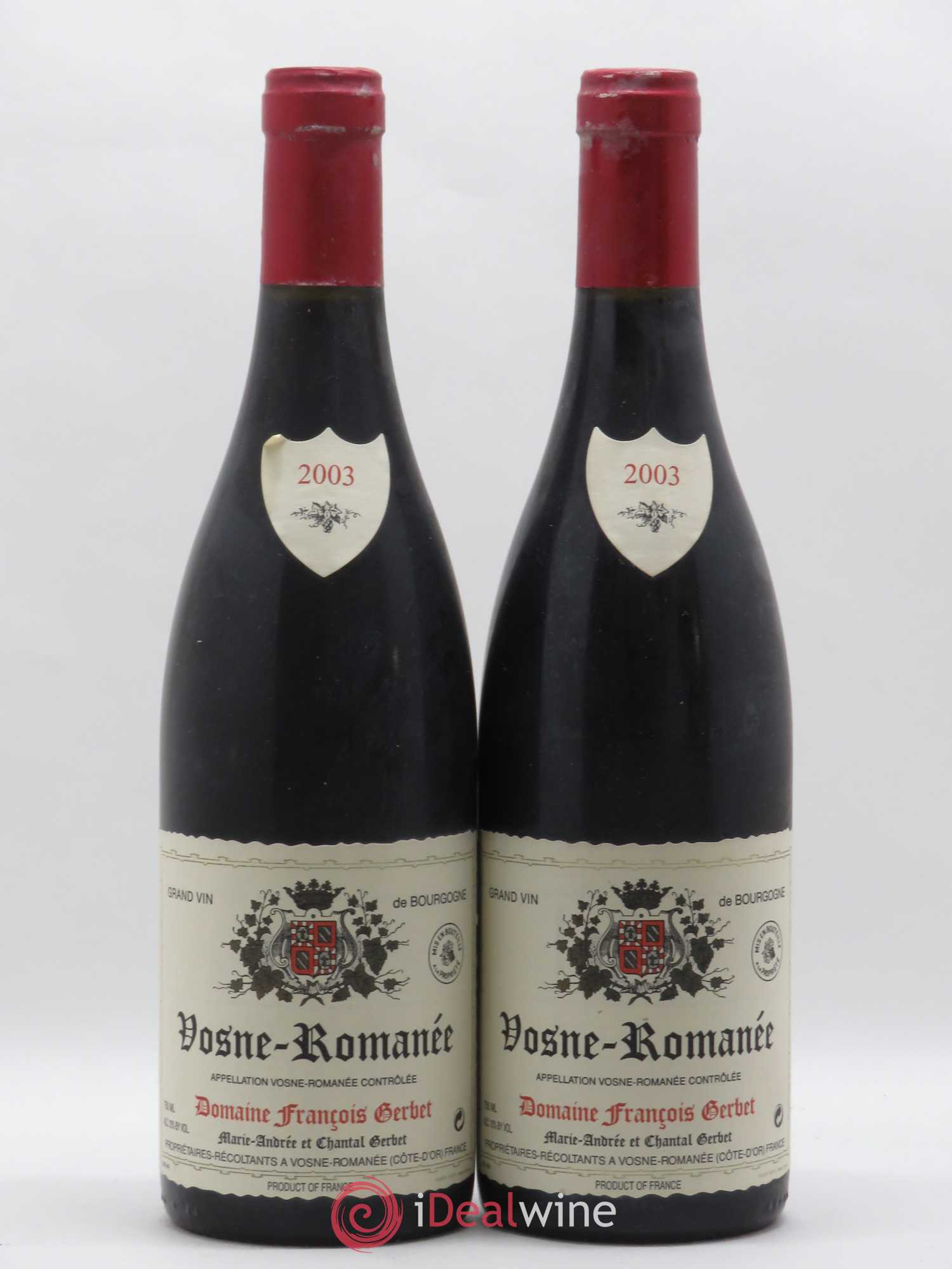Vosne-Romanée Francois Gerbet 2003 - Posten von 2 Flaschen - 0