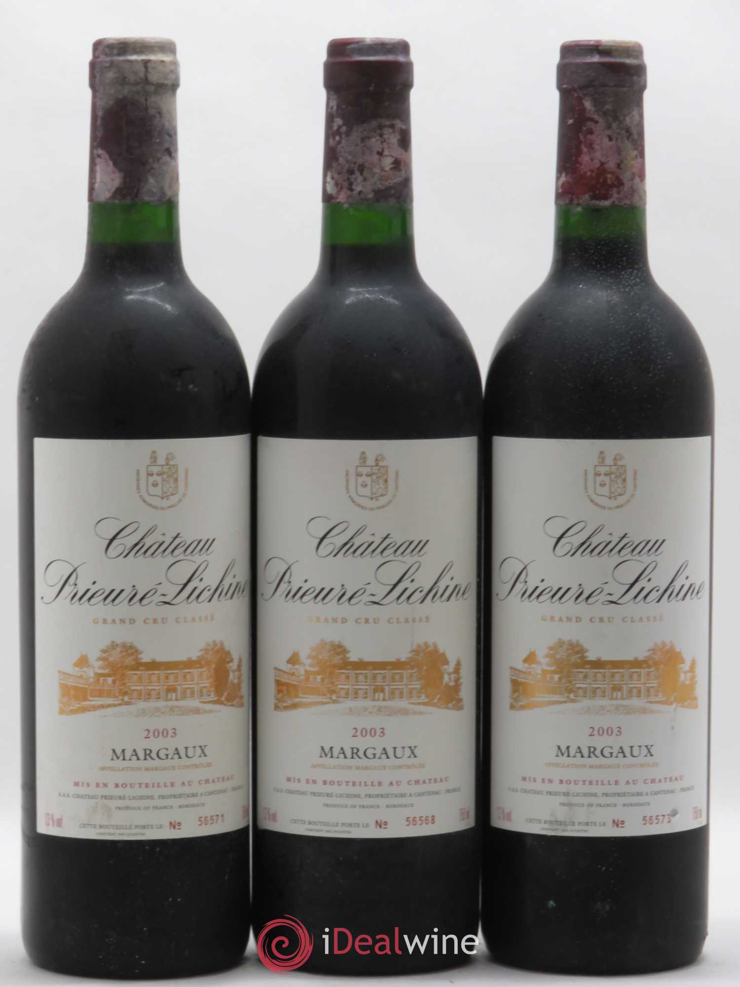 Château Prieuré Lichine 4ème Grand Cru Classé 2003 - Lot de 6 bouteilles - 1