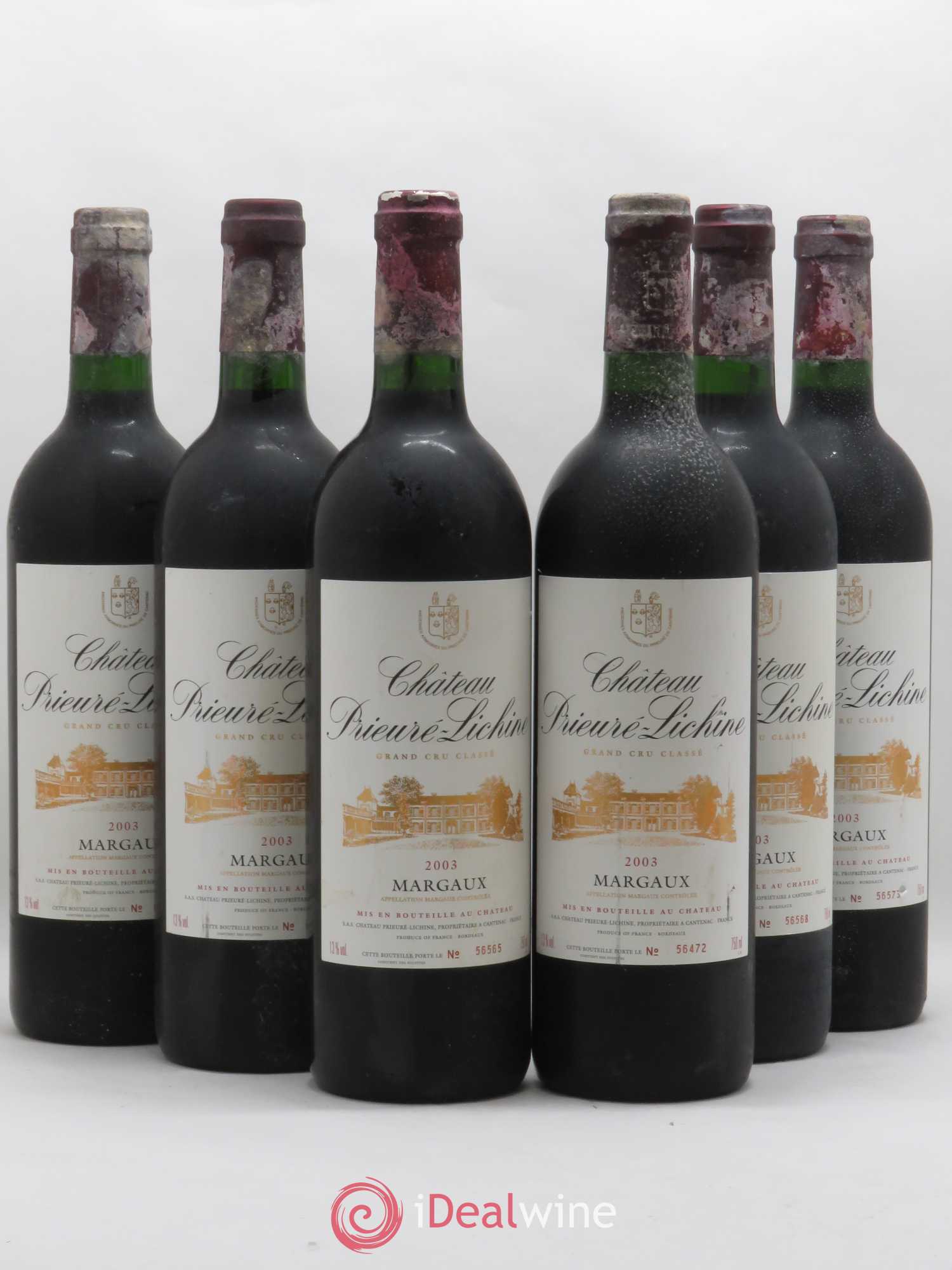 Château Prieuré Lichine 4ème Grand Cru Classé 2003 - Lot de 6 bouteilles - 0