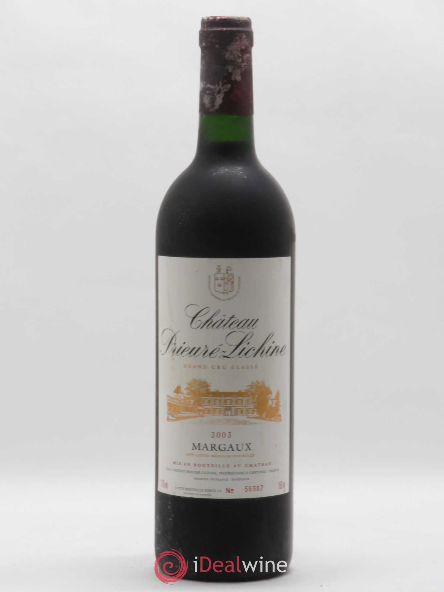 Château Prieuré Lichine 4ème Grand Cru Classé 2003 - Lot de 1 bouteille - 0