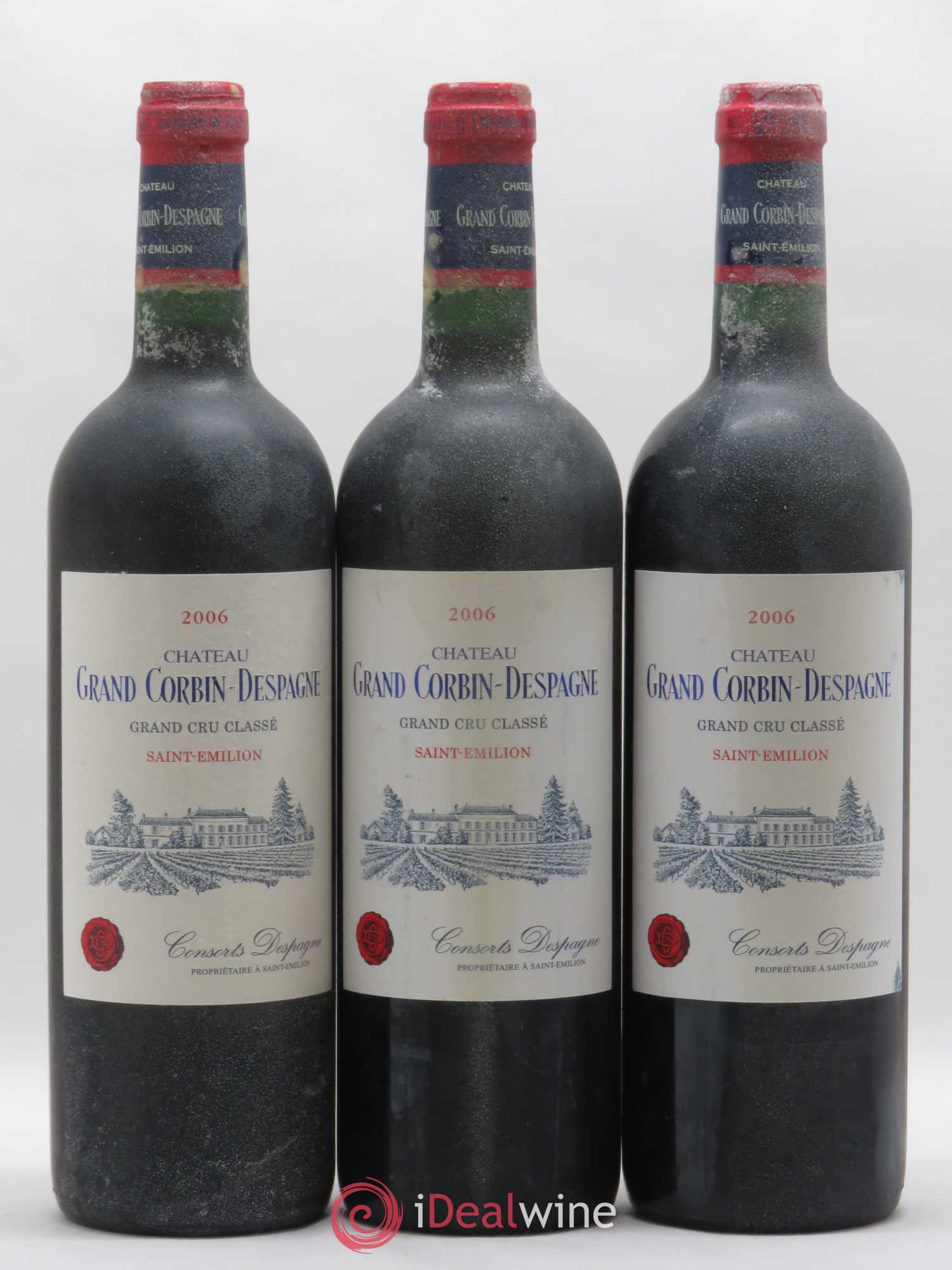 Château Grand Corbin Despagne Grand Cru Classé 2006 - Lot de 3 bouteilles - 0