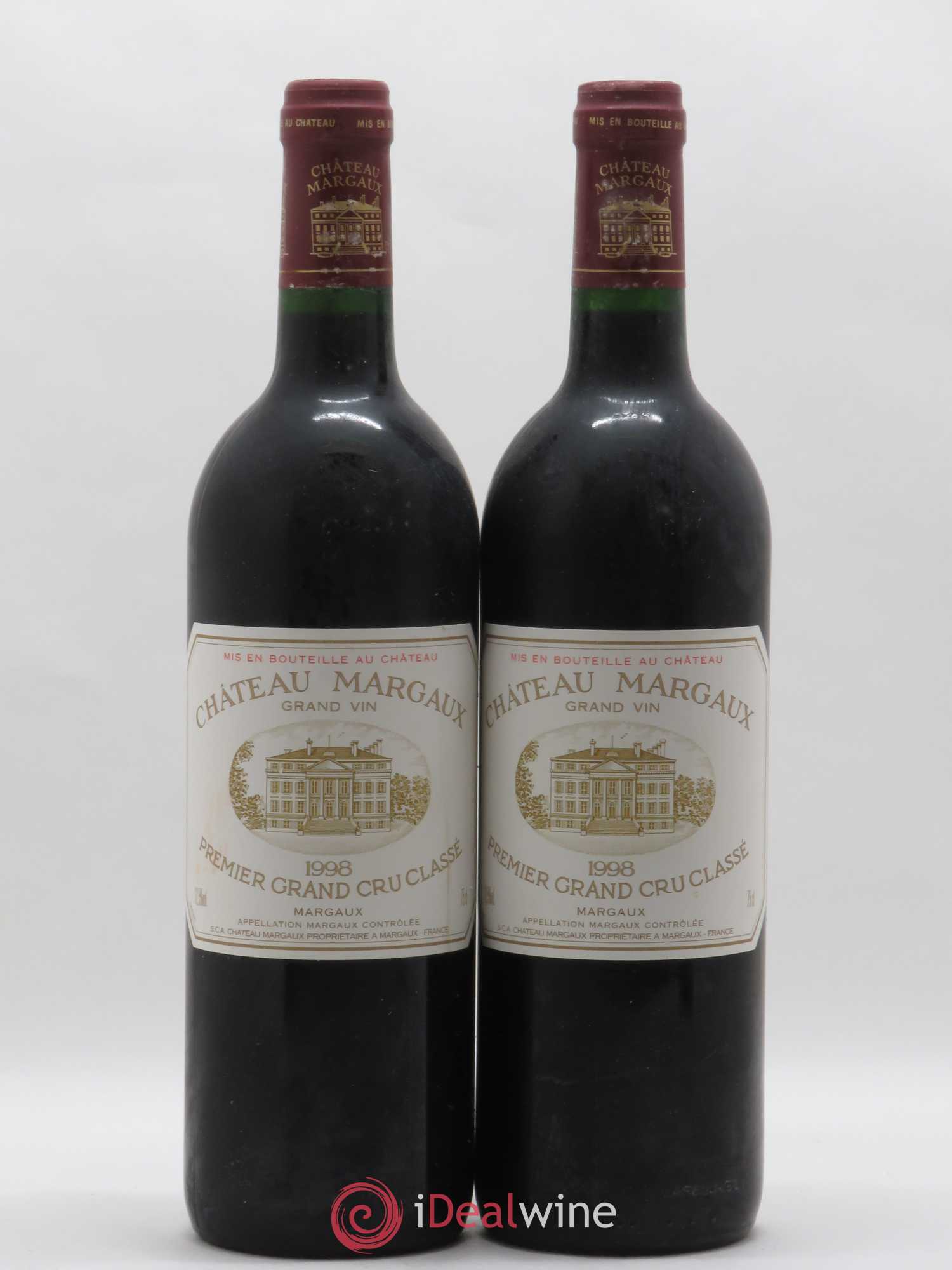 Château Margaux 1er Grand Cru Classé 1998 - Lot de 2 bouteilles - 0