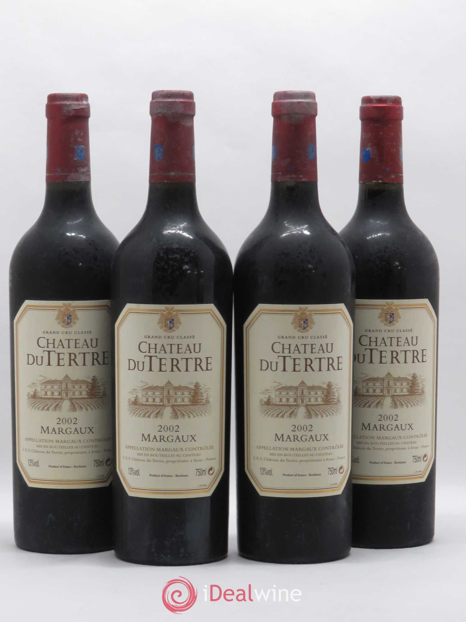 Château du Tertre 5ème Grand Cru Classé 2002 - Lot de 4 bouteilles - 0