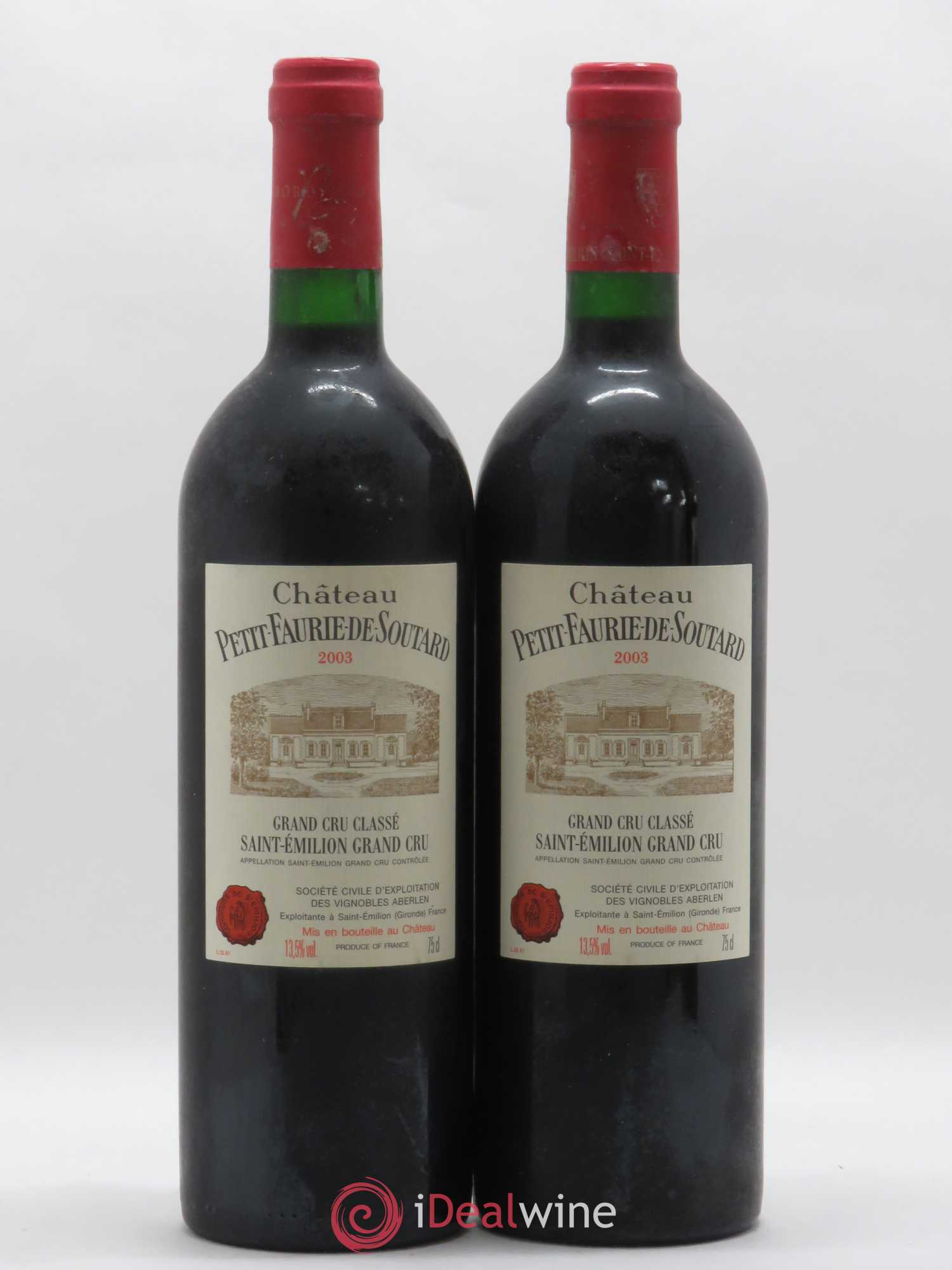 Château Petit Faurie de Soutard Grand Cru Classé 2003 - Lot de 2 bouteilles - 0