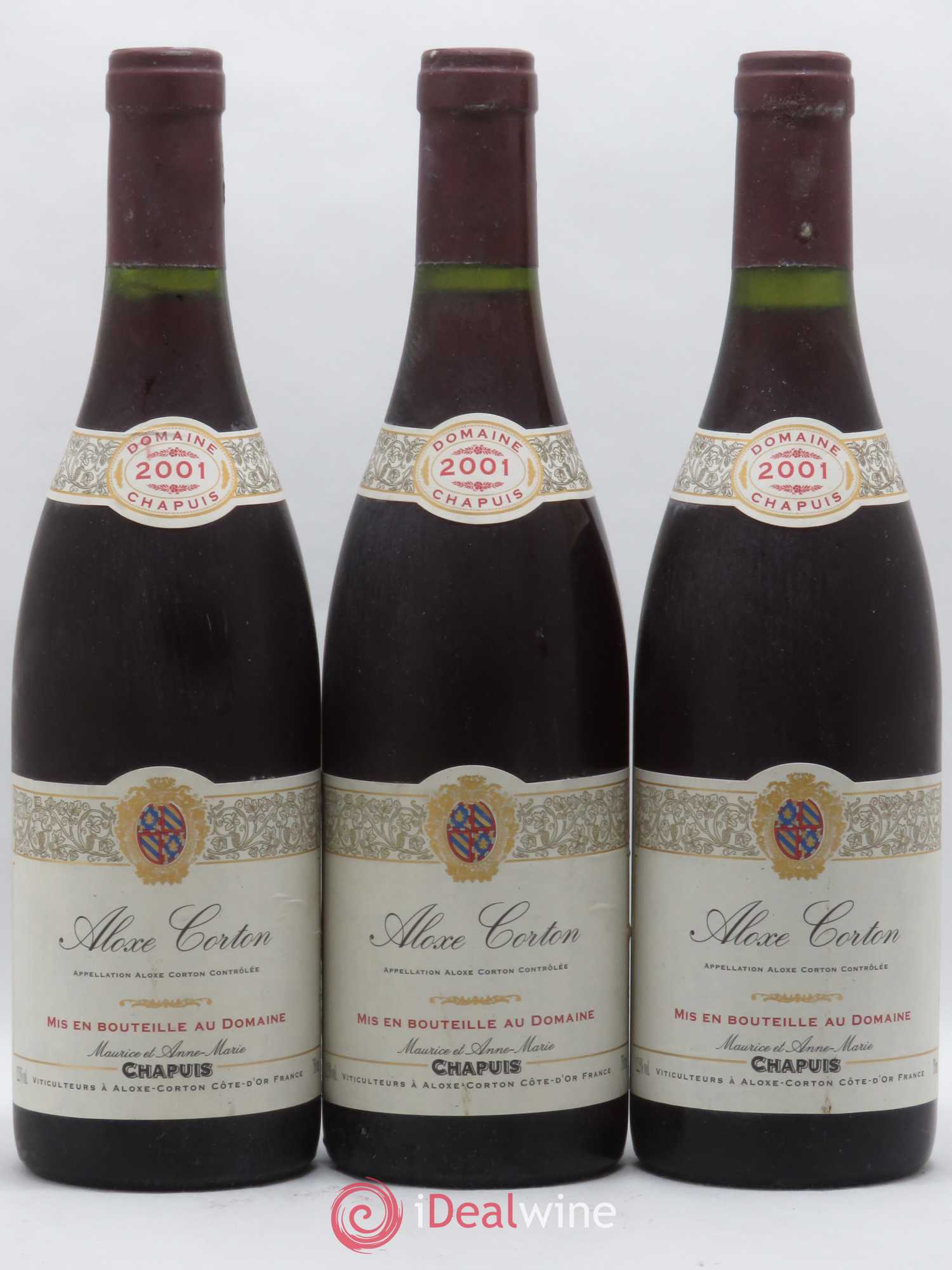 Aloxe-Corton Domaine Chapuis 2001 - Lot de 3 bouteilles - 0