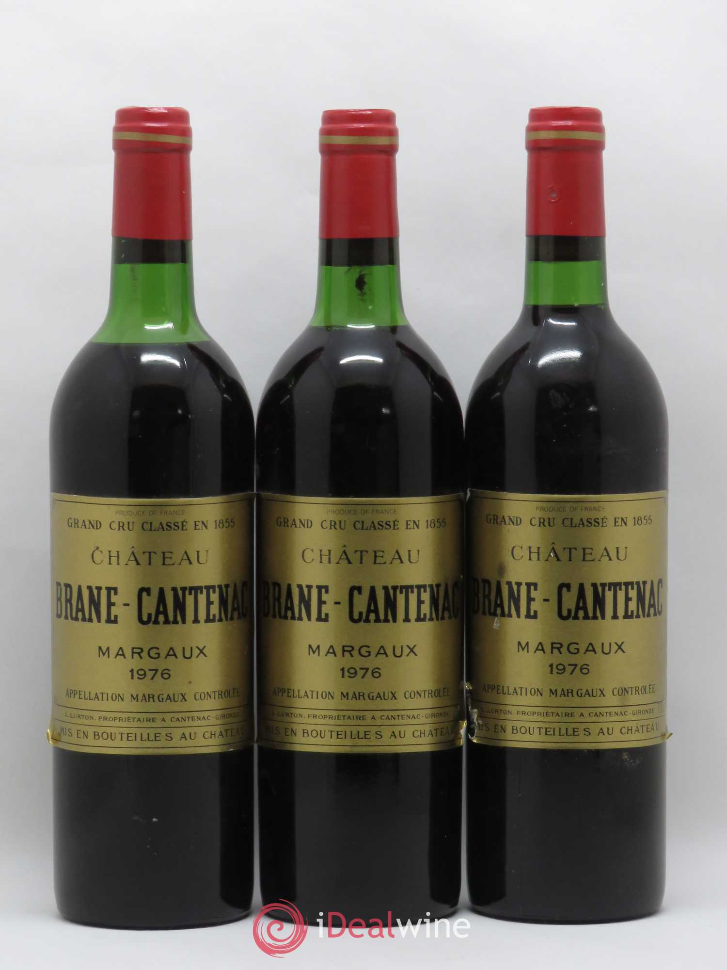 Château Brane Cantenac 2ème Grand Cru Classé 1976 - Lot de 3 bouteilles - 0