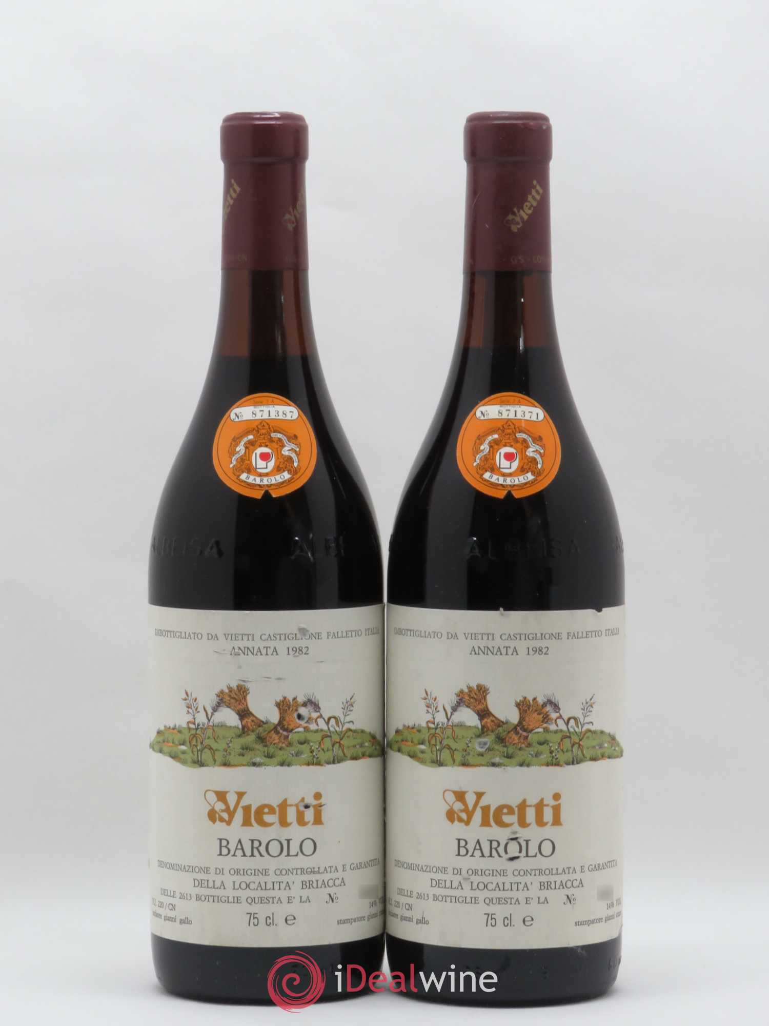Barolo Vietti Della Localita Briacca 1982 - Posten von 2 Flaschen - 0