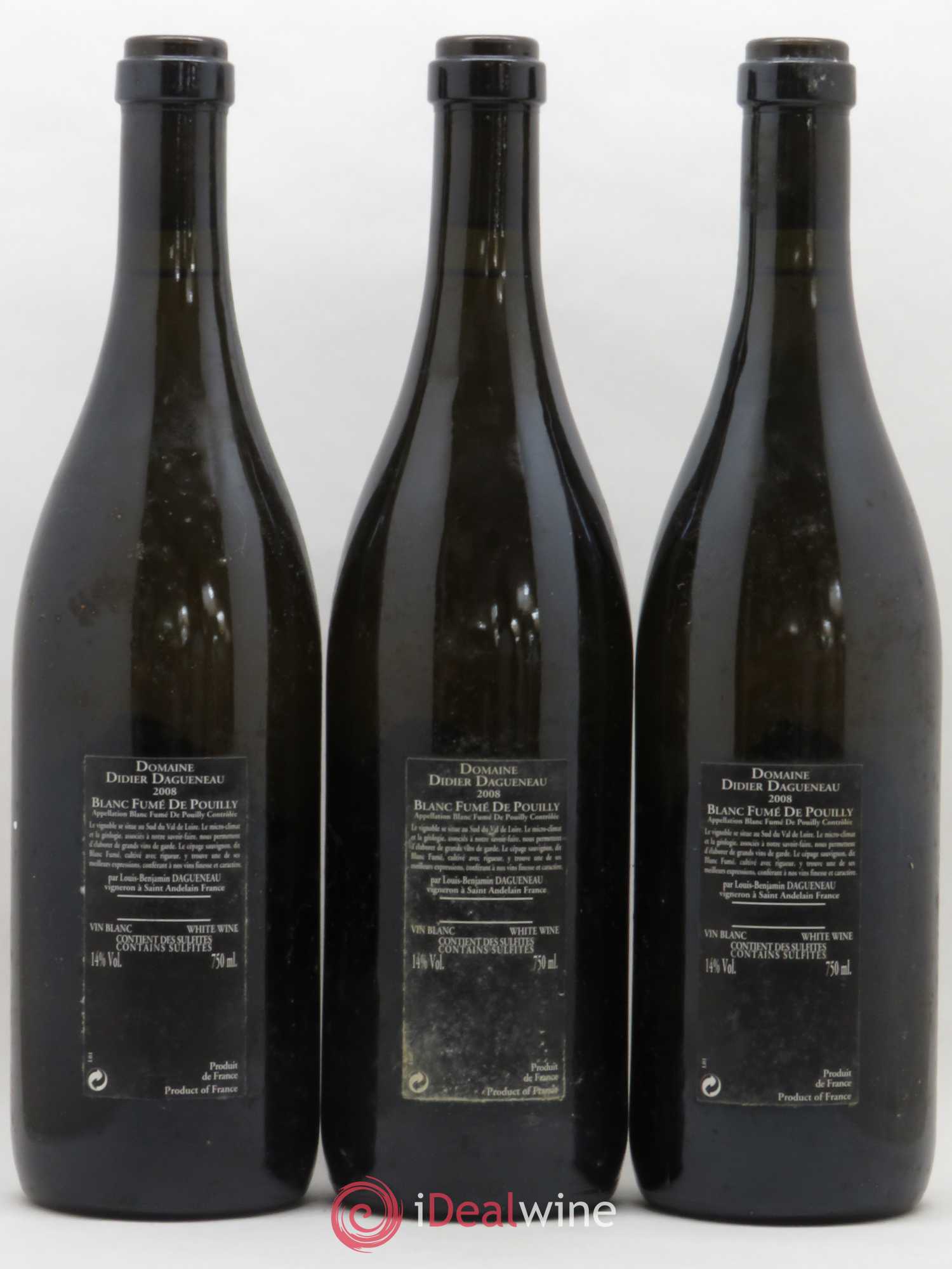 Vin de France (anciennement Pouilly-Fumé) Silex Dagueneau (Domaine Didier - Louis-Benjamin) 2008 - Lot de 3 bouteilles - 1