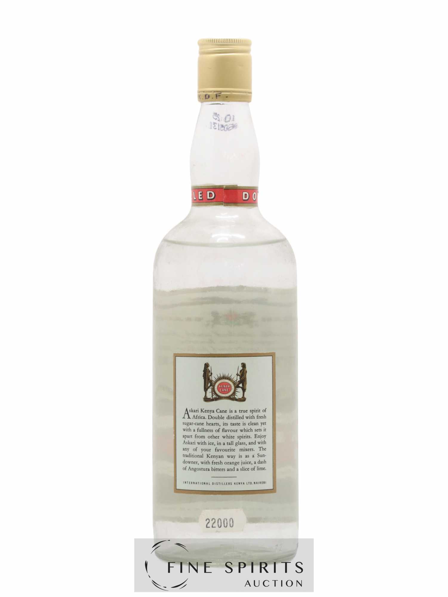 Kenya Cane Askari Double Distilled  (sans prix de réserve) - Lot de 1 bouteille - 2