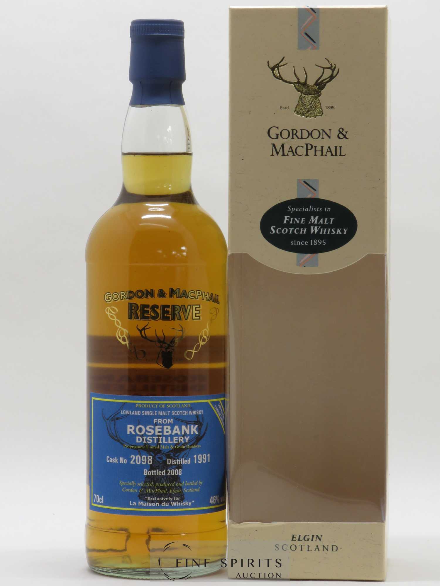 Rosebank 1991 Gordon & MacPhail LMDW Gordon & Macphail Reserve - Posten von 1 Flasche - 0