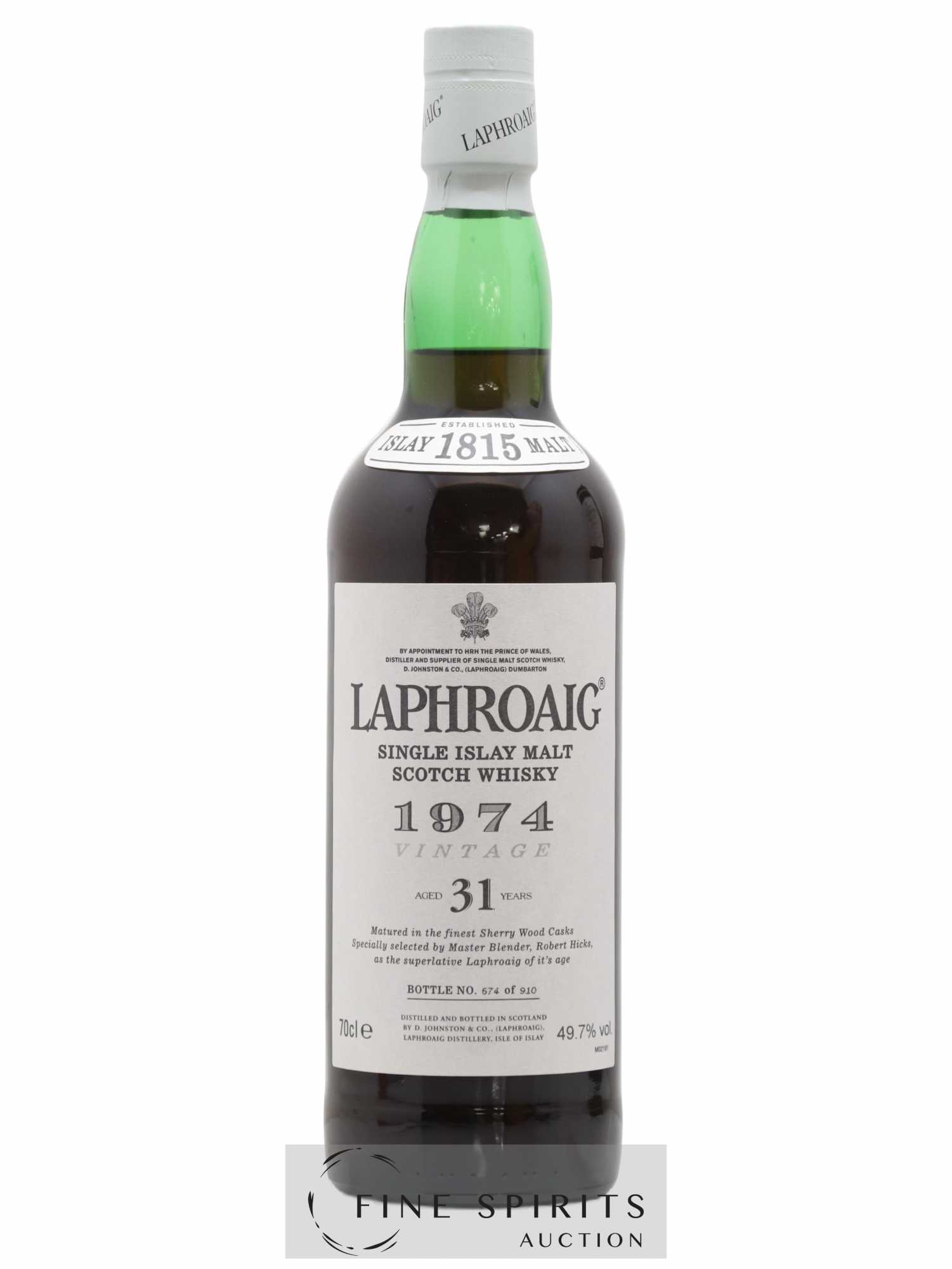 Laphroaig 31 years 1974 Of. Sherry Wood Cask - One of 910 bottles - Lot de 1 bouteille - 1