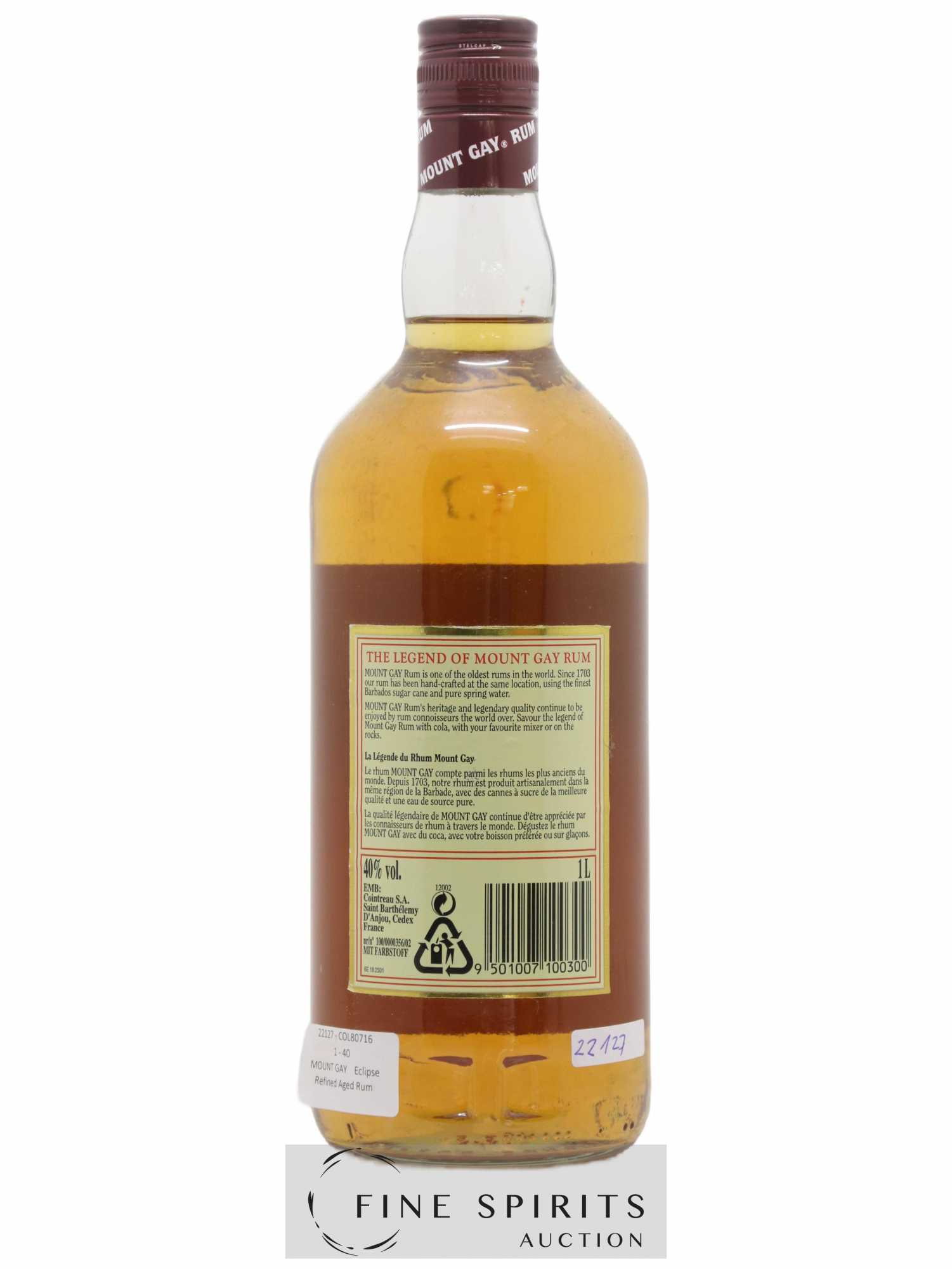 Mount Gay Of. Refined Eclipse  (no reserve) - Lot of 1 litre - 1