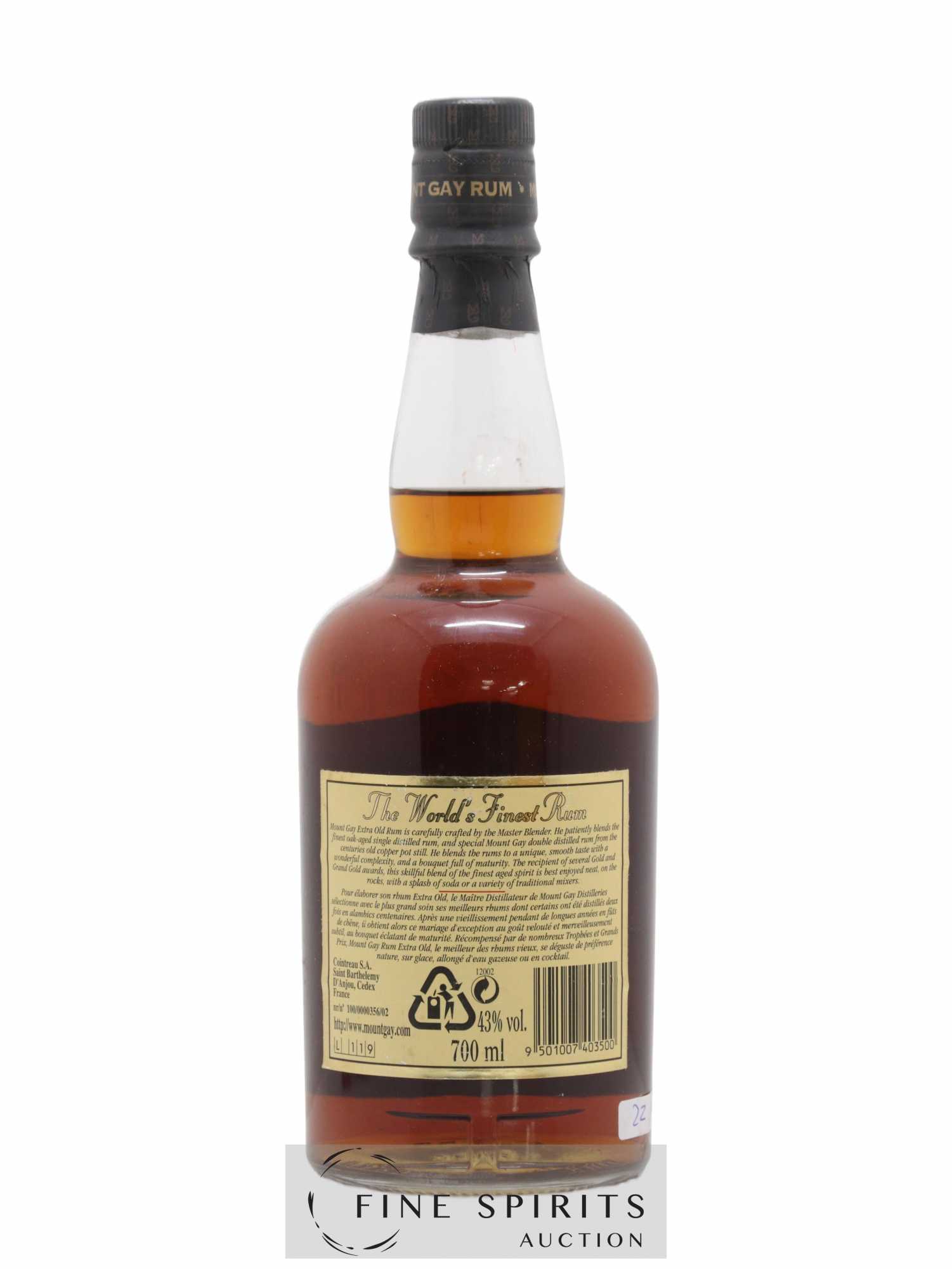 Mount Gay Of. Extra Old (70cl.) - Lot de 1 bouteille - 1