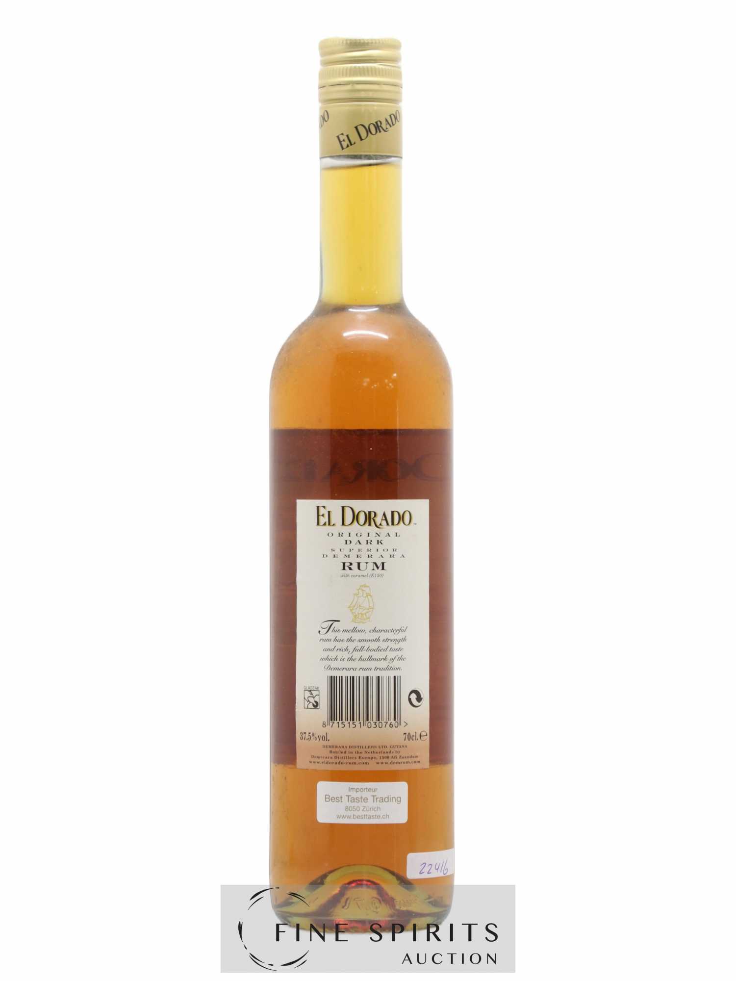 El Dorado Of. Original Dark Superior Demerara  (no reserve) - Lot of 1 bottle - 1