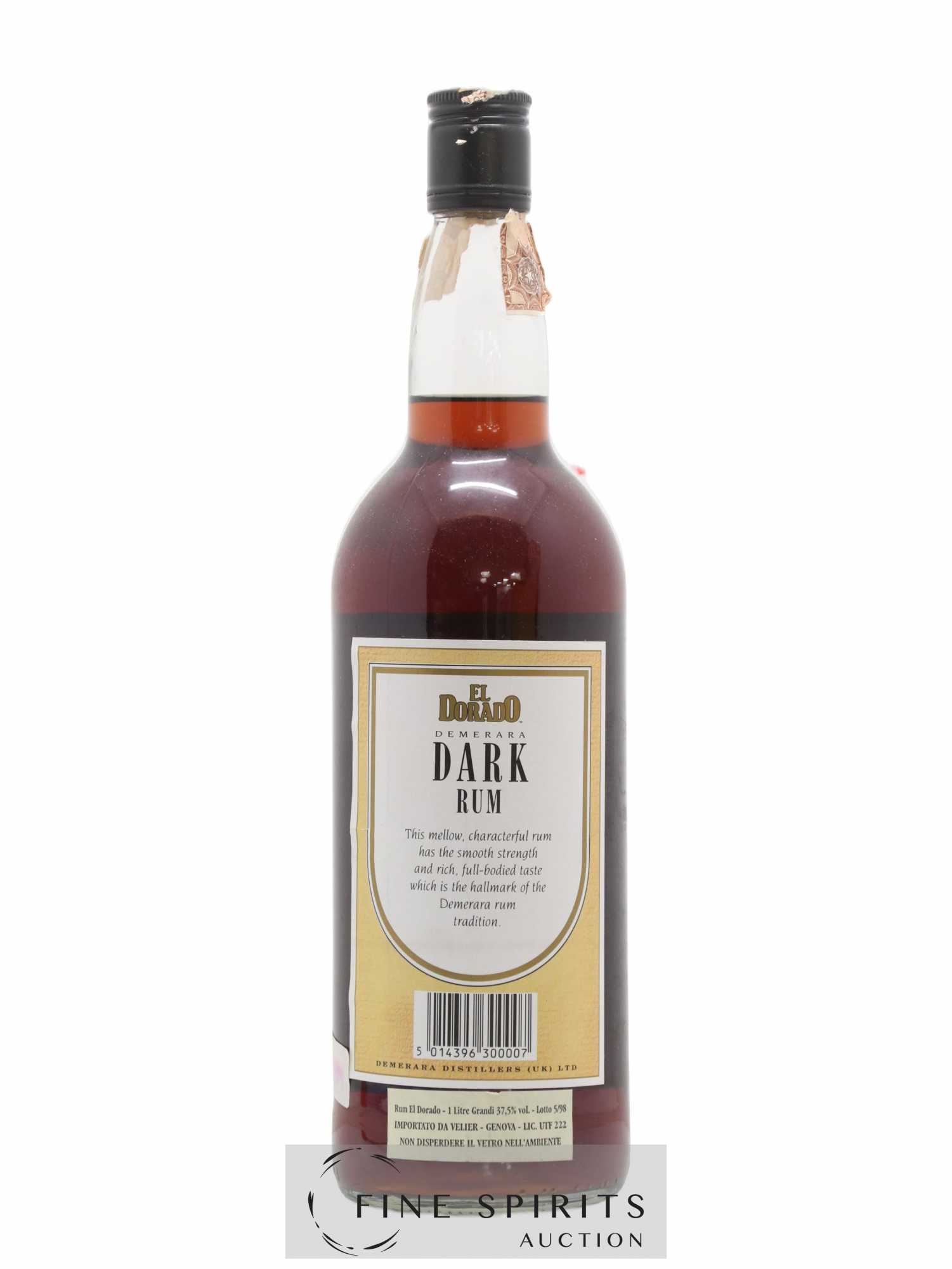 El Dorado Of. Demerara Dark Velier Import (senza prezzo di riserva) - Lotto di 1 litro - 1